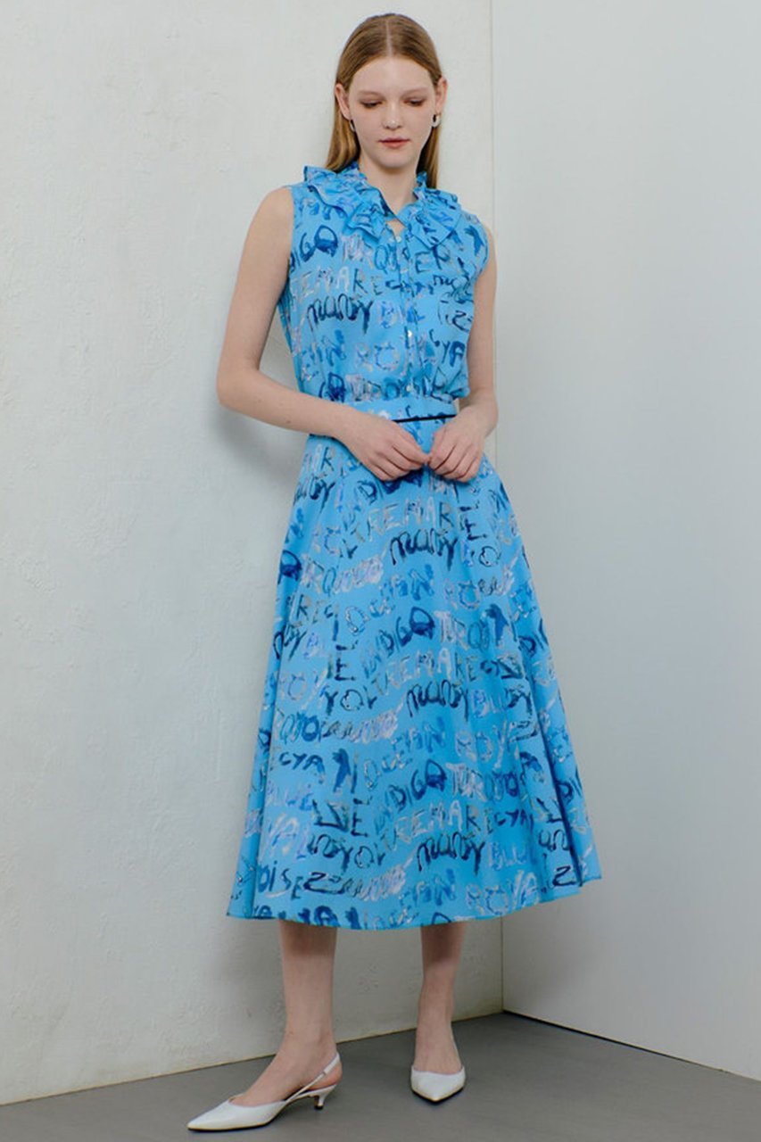【アルアバイル/allureville】のPUNTOGLIOフリルカラーブラウス 人気、トレンドファッション・服の通販 founy(ファニー) 　ファッション　Fashion　レディースファッション　Fashion for Women　トップス・カットソー　Cut & Sew Tops　キャミソール&ノースリーブ　Camisoles & Sleeveless Tops　シャツ・ブラウス・オフィスカジュアル　Elegant Blouses & Button-Ups　おすすめ　Recommended / Our Picks　イタリア　Italy　カーディガン　Cardigan, Knitwear　ギャザー　Gathered, Ruffled　ジャケット　Jacket, Outerwear　デニム　Denim, Jeans Material　ノースリーブ　Sleeveless, No-Sleeve　フェミニン　Feminine, Girly　フリル　Frill, Ruffle　プリント　Print, Printed Pattern　ワイド　Wide, Wide Fit　夏　Summer　other-6|ID: prp329100004499283 ipo3291000000032707588