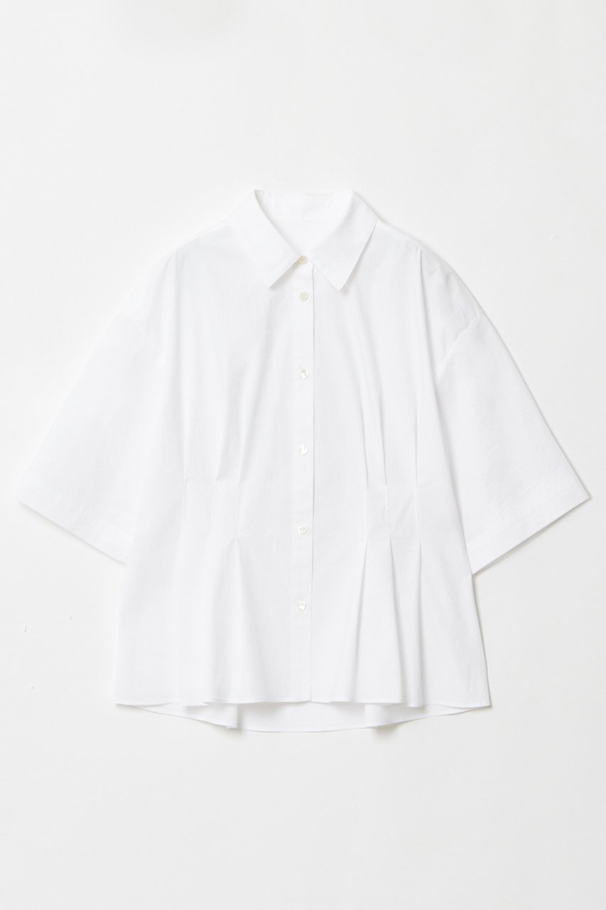 【アルアバイル/allureville】のタイプライタータックペプラムシャツ インテリア・キッズ・メンズ・レディースファッション・服の通販 founy(ファニー) 　ファッション　Fashion　レディースファッション　WOMEN　トップス・カットソー　Tops/Tshirt　シャツ/ブラウス　Shirts/Blouses　シェイプ　Shape　ショート　Short　ストレッチ　Stretch　スリーブ　Sleeve　タイトスカート　Tight Skirt　タイプライター　Typewriter　フォルム　Form　ワイド　Wide　半袖　Short Sleeve　ホワイト|ID: prp329100004499285 ipo3291000000031742264