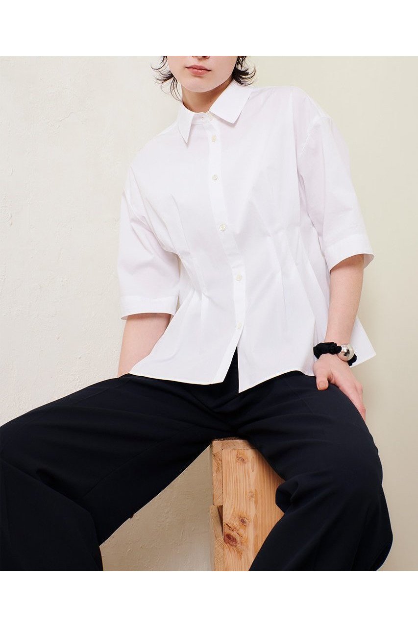 【アルアバイル/allureville】のタイプライタータックペプラムシャツ 人気、トレンドファッション・服の通販 founy(ファニー) 　ファッション　Fashion　レディースファッション　WOMEN　トップス・カットソー　Tops/Tshirt　シャツ/ブラウス　Shirts/Blouses　シェイプ　Shape　ショート　Short　ストレッチ　Stretch　スリーブ　Sleeve　タイトスカート　Tight Skirt　タイプライター　Typewriter　フォルム　Form　ワイド　Wide　半袖　Short Sleeve　other-5|ID: prp329100004499285 ipo3291000000031742268