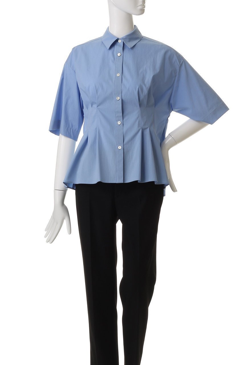 【アルアバイル/allureville】のタイプライタータックペプラムシャツ 人気、トレンドファッション・服の通販 founy(ファニー) 　ファッション　Fashion　レディースファッション　Fashion for Women　トップス・カットソー　Cut & Sew Tops　シャツ・ブラウス・オフィスカジュアル　Elegant Blouses & Button-Ups　シェイプ　Shape, Slim Fit　ショート　Short, Short Length　ストレッチ　Stretch, Stretchy Fabric　スリーブ　Sleeve, Long Sleeve / Short Sleeve　タイトスカート　Pencil Skirt, Tight Skirt　タイプライター　Typewriter Fabric, Crisp Cotton　フォルム　Silhouette, Form　ワイド　Wide, Wide Fit　半袖　Short Sleeve, Half Sleeve　other-2|ID: prp329100004499285 ipo3291000000032707595