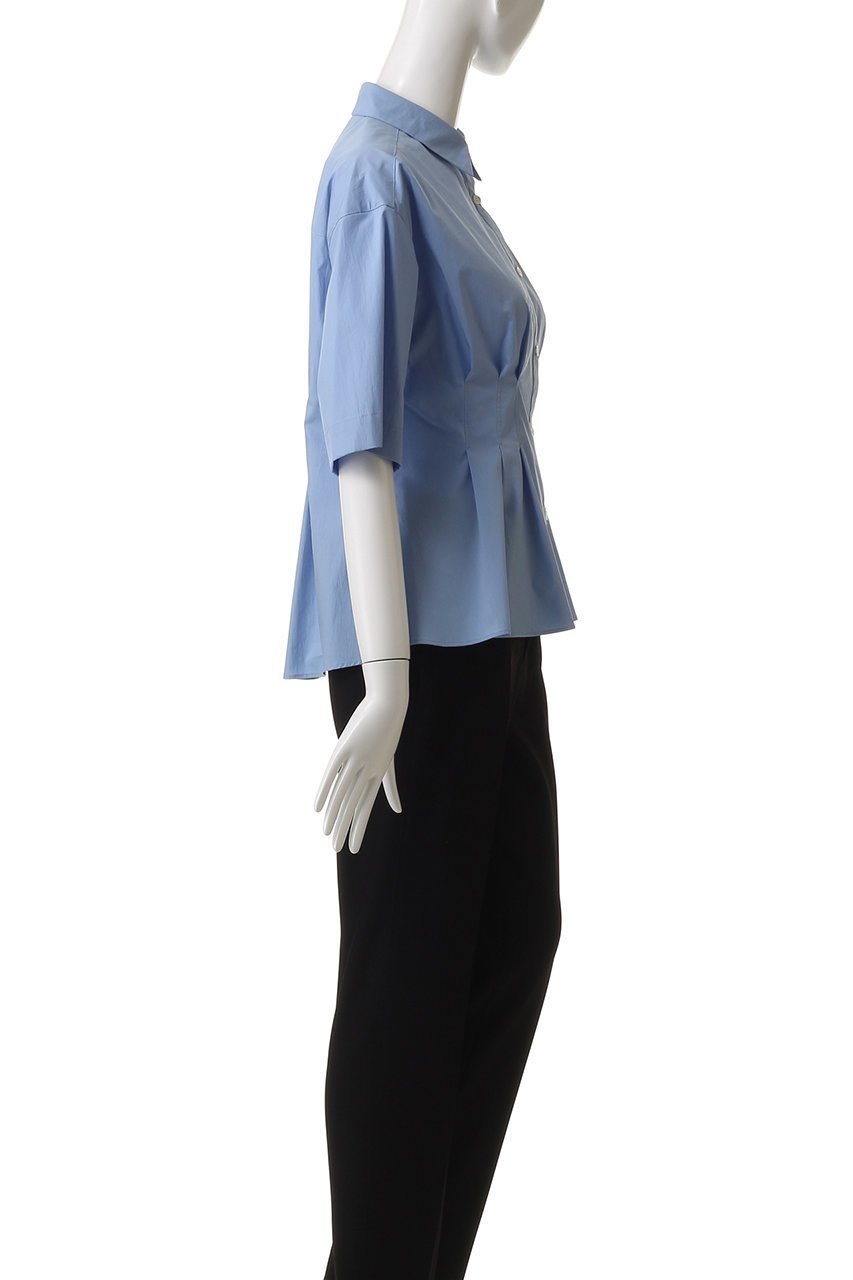 【アルアバイル/allureville】のタイプライタータックペプラムシャツ 人気、トレンドファッション・服の通販 founy(ファニー) 　ファッション　Fashion　レディースファッション　Fashion for Women　トップス・カットソー　Cut & Sew Tops　シャツ・ブラウス・オフィスカジュアル　Elegant Blouses & Button-Ups　シェイプ　Shape, Slim Fit　ショート　Short, Short Length　ストレッチ　Stretch, Stretchy Fabric　スリーブ　Sleeve, Long Sleeve / Short Sleeve　タイトスカート　Pencil Skirt, Tight Skirt　タイプライター　Typewriter Fabric, Crisp Cotton　フォルム　Silhouette, Form　ワイド　Wide, Wide Fit　半袖　Short Sleeve, Half Sleeve　other-3|ID: prp329100004499285 ipo3291000000032707597