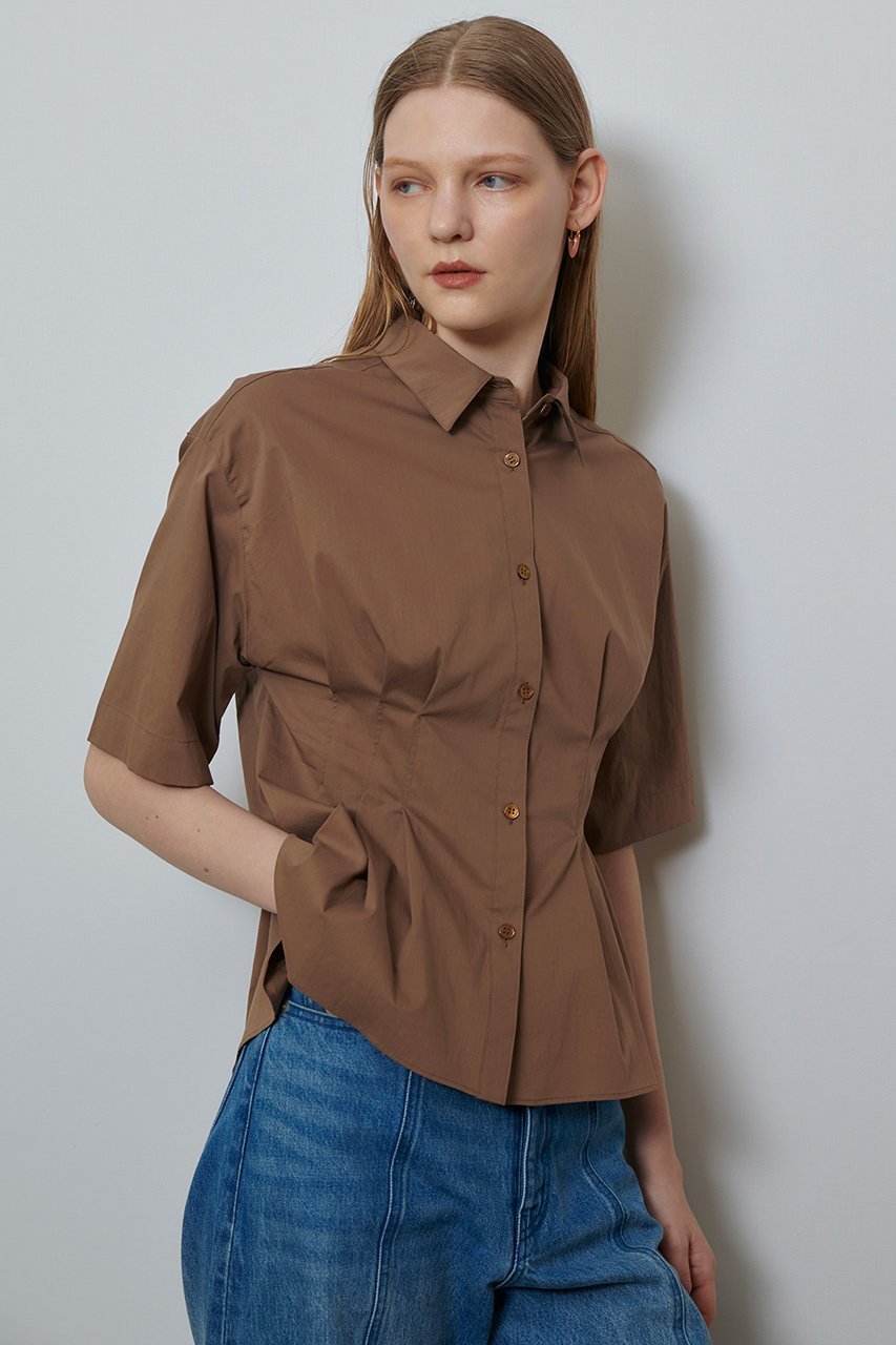 【アルアバイル/allureville】のタイプライタータックペプラムシャツ 人気、トレンドファッション・服の通販 founy(ファニー) 　ファッション　Fashion　レディースファッション　Fashion for Women　トップス・カットソー　Cut & Sew Tops　シャツ・ブラウス・オフィスカジュアル　Elegant Blouses & Button-Ups　シェイプ　Shape, Slim Fit　ショート　Short, Short Length　ストレッチ　Stretch, Stretchy Fabric　スリーブ　Sleeve, Long Sleeve / Short Sleeve　タイトスカート　Pencil Skirt, Tight Skirt　タイプライター　Typewriter Fabric, Crisp Cotton　フォルム　Silhouette, Form　ワイド　Wide, Wide Fit　半袖　Short Sleeve, Half Sleeve　other-6|ID: prp329100004499285 ipo3291000000032707601