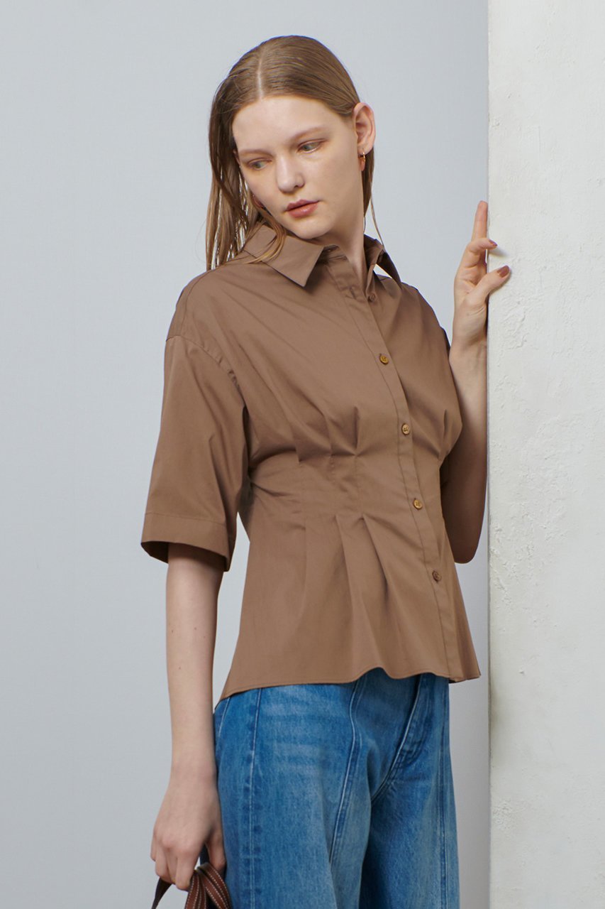 【アルアバイル/allureville】のタイプライタータックペプラムシャツ 人気、トレンドファッション・服の通販 founy(ファニー) 　ファッション　Fashion　レディースファッション　Fashion for Women　トップス・カットソー　Cut & Sew Tops　シャツ・ブラウス・オフィスカジュアル　Elegant Blouses & Button-Ups　シェイプ　Shape, Slim Fit　ショート　Short, Short Length　ストレッチ　Stretch, Stretchy Fabric　スリーブ　Sleeve, Long Sleeve / Short Sleeve　タイトスカート　Pencil Skirt, Tight Skirt　タイプライター　Typewriter Fabric, Crisp Cotton　フォルム　Silhouette, Form　ワイド　Wide, Wide Fit　半袖　Short Sleeve, Half Sleeve　other-7|ID: prp329100004499285 ipo3291000000032707602