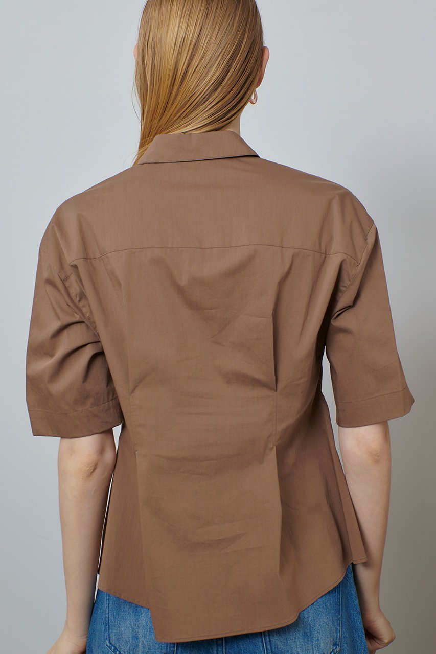 【アルアバイル/allureville】のタイプライタータックペプラムシャツ 人気、トレンドファッション・服の通販 founy(ファニー) 　ファッション　Fashion　レディースファッション　Fashion for Women　トップス・カットソー　Cut & Sew Tops　シャツ・ブラウス・オフィスカジュアル　Elegant Blouses & Button-Ups　シェイプ　Shape, Slim Fit　ショート　Short, Short Length　ストレッチ　Stretch, Stretchy Fabric　スリーブ　Sleeve, Long Sleeve / Short Sleeve　タイトスカート　Pencil Skirt, Tight Skirt　タイプライター　Typewriter Fabric, Crisp Cotton　フォルム　Silhouette, Form　ワイド　Wide, Wide Fit　半袖　Short Sleeve, Half Sleeve　other-8|ID: prp329100004499285 ipo3291000000032707603