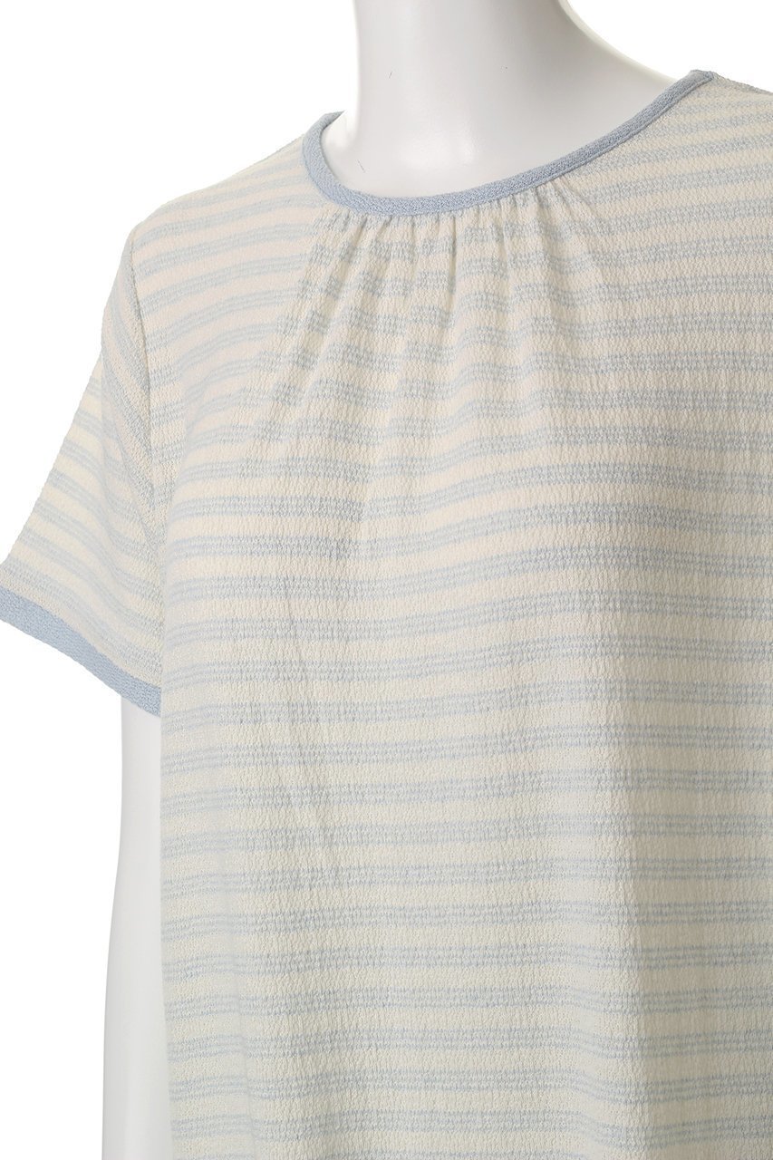 【キッドブルー/KID BLUE】の梨地JQワンピース 人気、トレンドファッション・服の通販 founy(ファニー) 　ファッション　Fashion　レディースファッション　Fashion for Women　ワンピース　Dresses　ジャカード／ジャガード　Jacquard, Woven Pattern　パジャマ　Pajamas, Sleepwear　ボーダー　Border, Stripe　リラックス　Relax, Relaxed Fit　エレガント 上品　Elegant　旅行　Travel　other-5|ID: prp329100004499298 ipo3291000000032833734