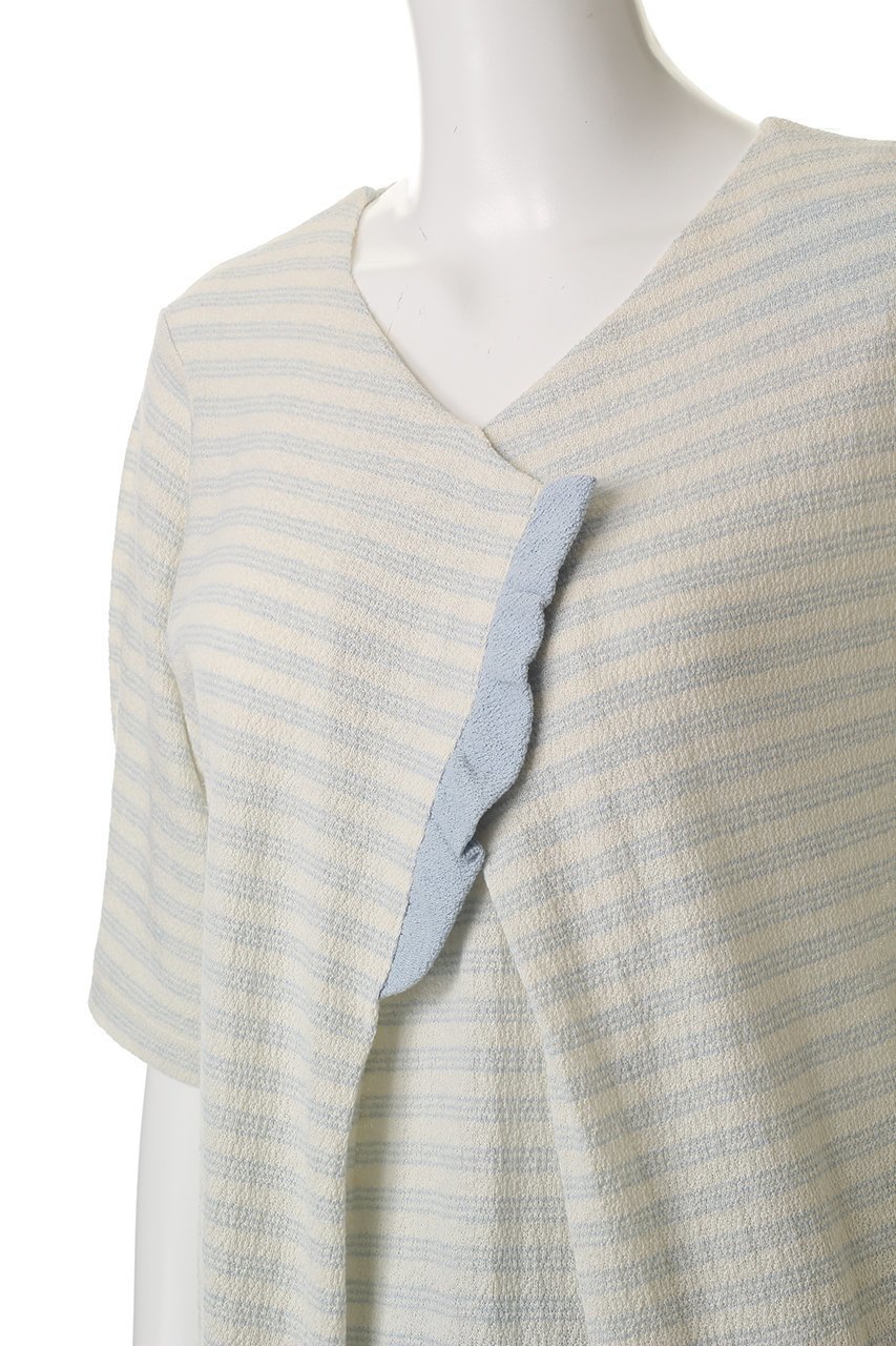 【キッドブルー/KID BLUE】の梨地JQトップス 人気、トレンドファッション・服の通販 founy(ファニー) 　ファッション　Fashion　レディースファッション　WOMEN　トップス・カットソー　Tops/Tshirt　おすすめ　Recommend　お家時間・ステイホーム　Home Time/Stay Home　セットアップ　Set Up　パジャマ　Pajamas　フリル　Frills　フロント　Front　リラックス　Relax　NEW・新作・新着・新入荷　New Arrivals　other-5|ID: prp329100004499300 ipo3291000000031742399