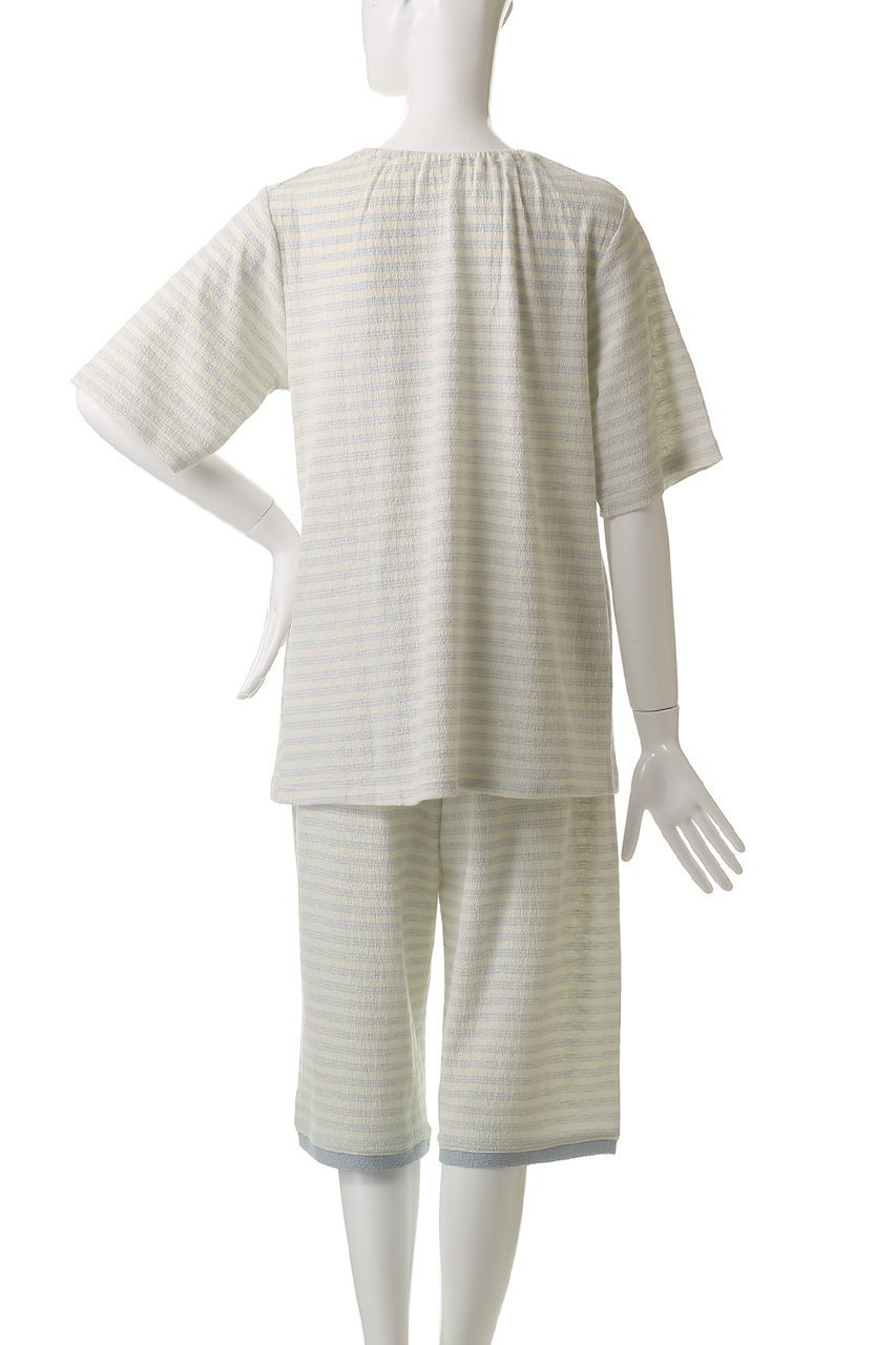 【キッドブルー/KID BLUE】の梨地JQトップス 人気、トレンドファッション・服の通販 founy(ファニー) 　ファッション　Fashion　レディースファッション　Fashion for Women　トップス・カットソー　Cut & Sew Tops　おすすめ　Recommended / Our Picks　お家時間・ステイホーム　Stay Home / At Home　セットアップ　Set-Up, Coordinated Outfit　パジャマ　Pajamas, Sleepwear　フリル　Frill, Ruffle　フロント　Front, Front Design　リラックス　Relax, Relaxed Fit　other-4|ID: prp329100004499300 ipo3291000000032833740