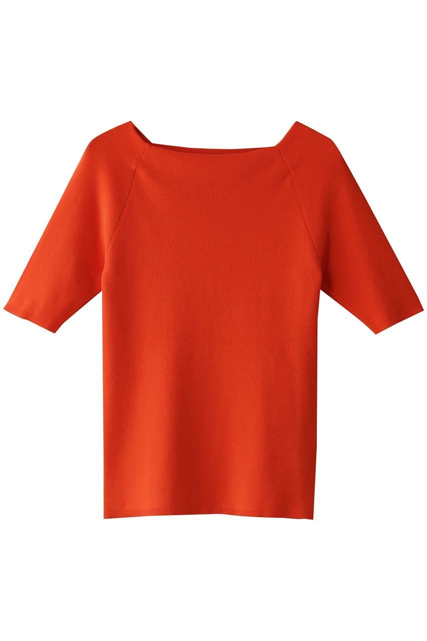 【アルアバイル/allureville】の2WAY ネック5分袖プルオーバー インテリア・キッズ・メンズ・レディースファッション・服の通販 founy(ファニー) 　ファッション　Fashion　レディースファッション　Fashion for Women　トップス・カットソー　Cut & Sew Tops　ニット　Knit Tops & Sweaters　カジュアルプルオーバー・ニットトップス　Pullovers & Knit Tops / Casual Pullovers　グラフィック　Graphic, Graphic Design　ボトム　Bottoms, Lower Wear　夏　Summer　春　Spring　オレンジ|ID: prp329100004500657 ipo3291000000032810547