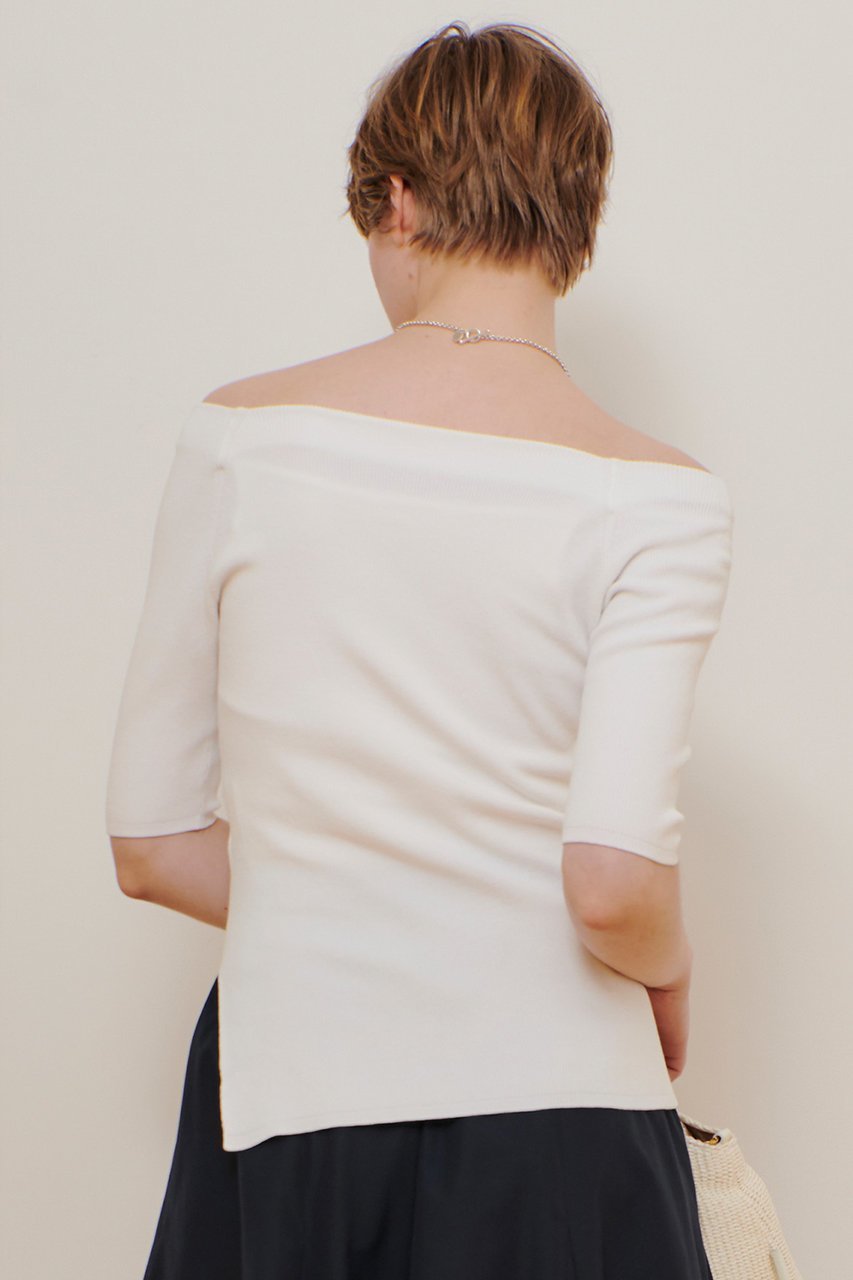 【アルアバイル/allureville】の2WAY ネック5分袖プルオーバー 人気、トレンドファッション・服の通販 founy(ファニー) 　ファッション　Fashion　レディースファッション　Fashion for Women　トップス・カットソー　Cut & Sew Tops　ニット　Knit Tops & Sweaters　カジュアルプルオーバー・ニットトップス　Pullovers & Knit Tops / Casual Pullovers　グラフィック　Graphic, Graphic Design　ボトム　Bottoms, Lower Wear　夏　Summer　春　Spring　other-6|ID: prp329100004500657 ipo3291000000033706516