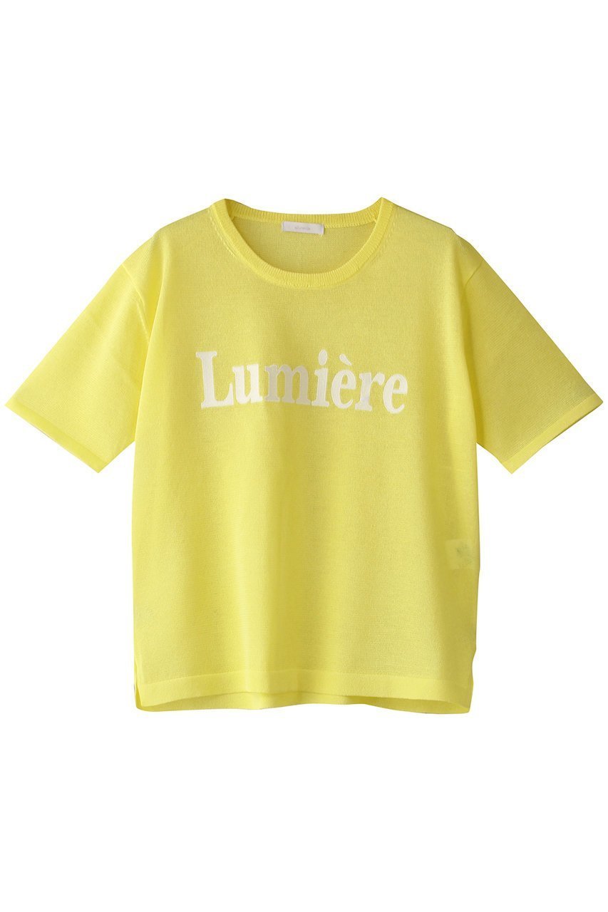 【アルアバイル/allureville】のエンブロイダリーロゴニットT インテリア・キッズ・メンズ・レディースファッション・服の通販 founy(ファニー) 　ファッション　Fashion　レディースファッション　WOMEN　トップス・カットソー　Tops/Tshirt　ニット　Knit Tops　プルオーバー　Pullover　サテン　Satin　ショルダー　Shoulder　ドロップ　Drop　パターン　Pattern　プリント　Print　リラックス　Relax　ライトイエロー|ID: prp329100004500658 ipo3291000000032074573