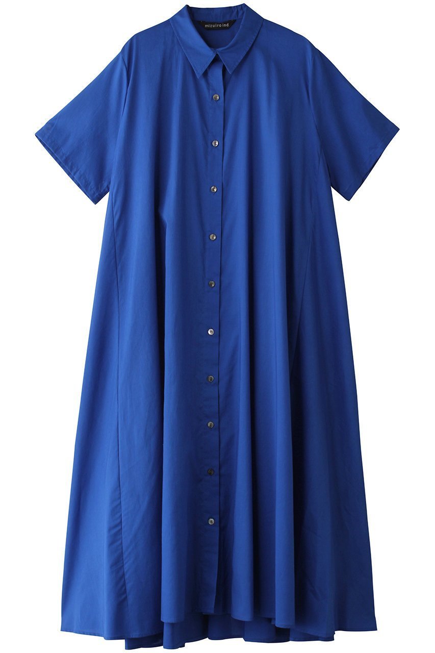 【ミズイロ インド/mizuiro ind】のhalf slv flare shirt OP ワンピース インテリア・キッズ・メンズ・レディースファッション・服の通販 founy(ファニー) 　ファッション　Fashion　レディースファッション　WOMEN　ワンピース　Dress　チュニック　Tunic　スリーブ　Sleeve　チュニック　Tunic　ハーフ　Half　フェミニン　Feminine　フレア　Flare　ロング　Long　夏　Summer　定番　Standard　春　Spring　S/S・春夏　Ss・Spring/Summer　blue|ID: prp329100004503118 ipo3291000000032025325