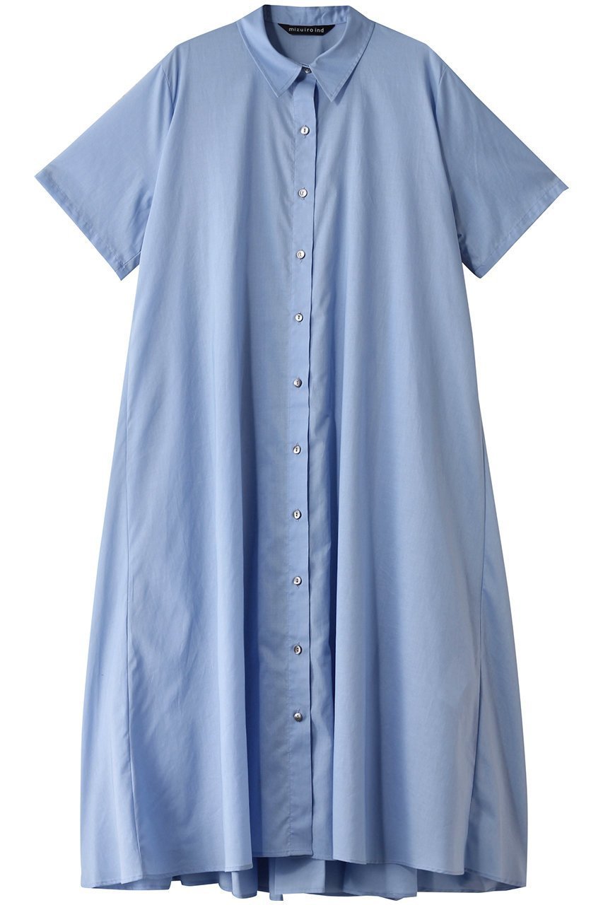 【ミズイロ インド/mizuiro ind】のhalf slv flare shirt OP ワンピース インテリア・キッズ・メンズ・レディースファッション・服の通販 founy(ファニー) 　ファッション　Fashion　レディースファッション　WOMEN　ワンピース　Dress　チュニック　Tunic　スリーブ　Sleeve　チュニック　Tunic　ハーフ　Half　フェミニン　Feminine　フレア　Flare　ロング　Long　夏　Summer　定番　Standard　春　Spring　S/S・春夏　Ss・Spring/Summer　l.blue|ID: prp329100004503118 ipo3291000000032025326