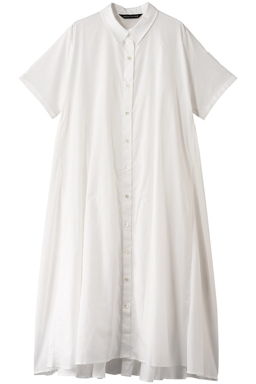 【ミズイロ インド/mizuiro ind】のhalf slv flare shirt OP ワンピース インテリア・キッズ・メンズ・レディースファッション・服の通販 founy(ファニー) 　ファッション　Fashion　レディースファッション　Fashion for Women　ワンピース　Dresses　チュニック　Tunic Tops & Dresses　スリーブ　Sleeve, Long Sleeve / Short Sleeve　チュニック　Tunic, Long Top　ハーフ　Half, Half-Length　フェミニン　Feminine, Girly　フレア　Flare, Flared　ロング　Long, Long-Length　再入荷　Restock / Back in Stock　夏　Summer　定番　Standard, Basic Item　春　Spring　S/S・春夏　SS, Spring/Summer, Warm Season　off white|ID: prp329100004503118 ipo3291000000032786963