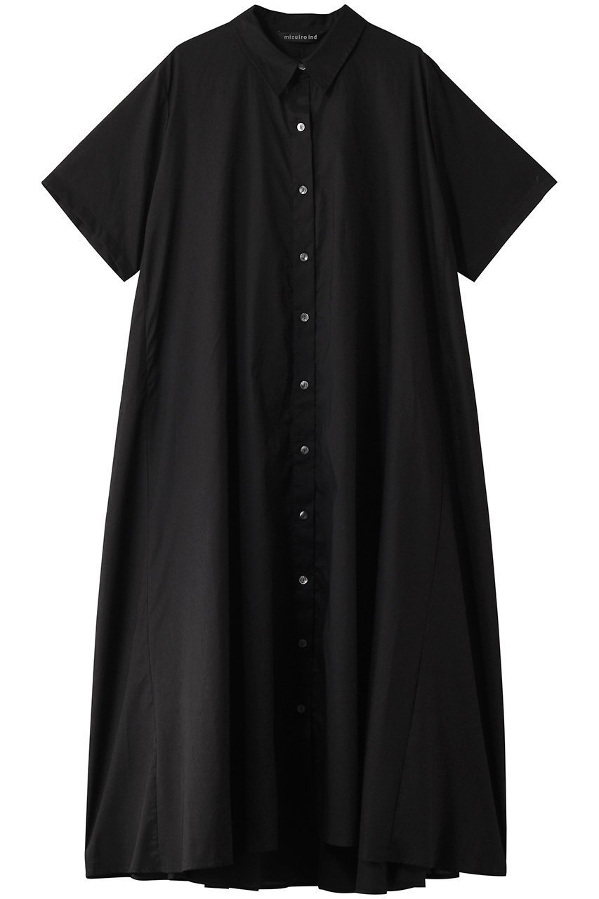 【ミズイロ インド/mizuiro ind】のhalf slv flare shirt OP ワンピース インテリア・キッズ・メンズ・レディースファッション・服の通販 founy(ファニー) 　ファッション　Fashion　レディースファッション　Fashion for Women　ワンピース　Dresses　チュニック　Tunic Tops & Dresses　スリーブ　Sleeve, Long Sleeve / Short Sleeve　チュニック　Tunic, Long Top　ハーフ　Half, Half-Length　フェミニン　Feminine, Girly　フレア　Flare, Flared　ロング　Long, Long-Length　再入荷　Restock / Back in Stock　夏　Summer　定番　Standard, Basic Item　春　Spring　S/S・春夏　SS, Spring/Summer, Warm Season　black|ID: prp329100004503118 ipo3291000000032786965