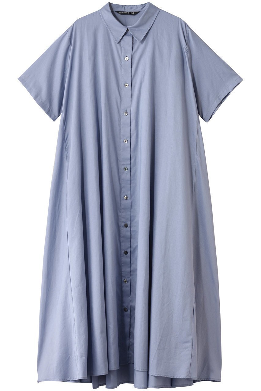【ミズイロ インド/mizuiro ind】のhalf slv flare shirt OP ワンピース インテリア・キッズ・メンズ・レディースファッション・服の通販 founy(ファニー) 　ファッション　Fashion　レディースファッション　Fashion for Women　ワンピース　Dresses　チュニック　Tunic Tops & Dresses　スリーブ　Sleeve, Long Sleeve / Short Sleeve　チュニック　Tunic, Long Top　ハーフ　Half, Half-Length　フェミニン　Feminine, Girly　フレア　Flare, Flared　ロング　Long, Long-Length　再入荷　Restock / Back in Stock　夏　Summer　定番　Standard, Basic Item　春　Spring　S/S・春夏　SS, Spring/Summer, Warm Season　l.blueA|ID: prp329100004503118 ipo3291000000032786977