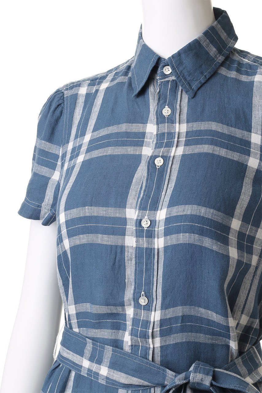 【ラルフローレン/RALPH LAUREN】の【POLO RALPH LAUREN】ベルテッド リネン ショートスリーブ シャツドレス 人気、トレンドファッション・服の通販 founy(ファニー) 　ファッション　Fashion　レディースファッション　Fashion for Women　ワンピース　Dresses　フォーマル・パーティードレス・結婚式用ドレス　Elegant & Casual Dresses　チュニック　Tunic Tops & Dresses　ショート　Short, Short Length　スリーブ　Sleeve, Long Sleeve / Short Sleeve　チェック　Check, Plaid, Tartan　チュニック　Tunic, Long Top　ドレス　Dress, One-Piece　フェミニン　Feminine, Girly　リネン　Linen, Linen Fabric　エレガント 上品　Elegant　夏　Summer　春　Spring　S/S・春夏　SS, Spring/Summer, Warm Season　other-5|ID: prp329100004503123 ipo3291000000032859378