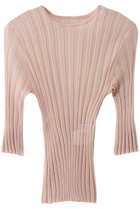 【スタニングルアー/STUNNING LURE】のrシアーリブニットTシャツ 人気、トレンドファッション・服の通販 founy(ファニー) ファッション Fashion レディースファッション Ladies' Fashion Online トップス・カットソー Tops/Tshirt ニット Knit Tops シャツ/ブラウス Shirts/Blouses ロング / Tシャツ T-Shirts プルオーバー Pullover シアー Sheer シンプル Simple 再入荷 Restock/Back In Stock/Re Arrival thumbnail ライトピンク|ID: prp329100004503128 ipo3291000000032613474