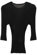 【スタニングルアー/STUNNING LURE】のrシアーリブニットTシャツ 人気、トレンドファッション・服の通販 founy(ファニー) ファッション Fashion レディースファッション Ladies' Fashion Online トップス・カットソー Tops/Tshirt ニット Knit Tops シャツ/ブラウス Shirts/Blouses ロング / Tシャツ T-Shirts プルオーバー Pullover シアー Sheer シンプル Simple 再入荷 Restock/Back In Stock/Re Arrival thumbnail ブラック|ID: prp329100004503128 ipo3291000000032613476