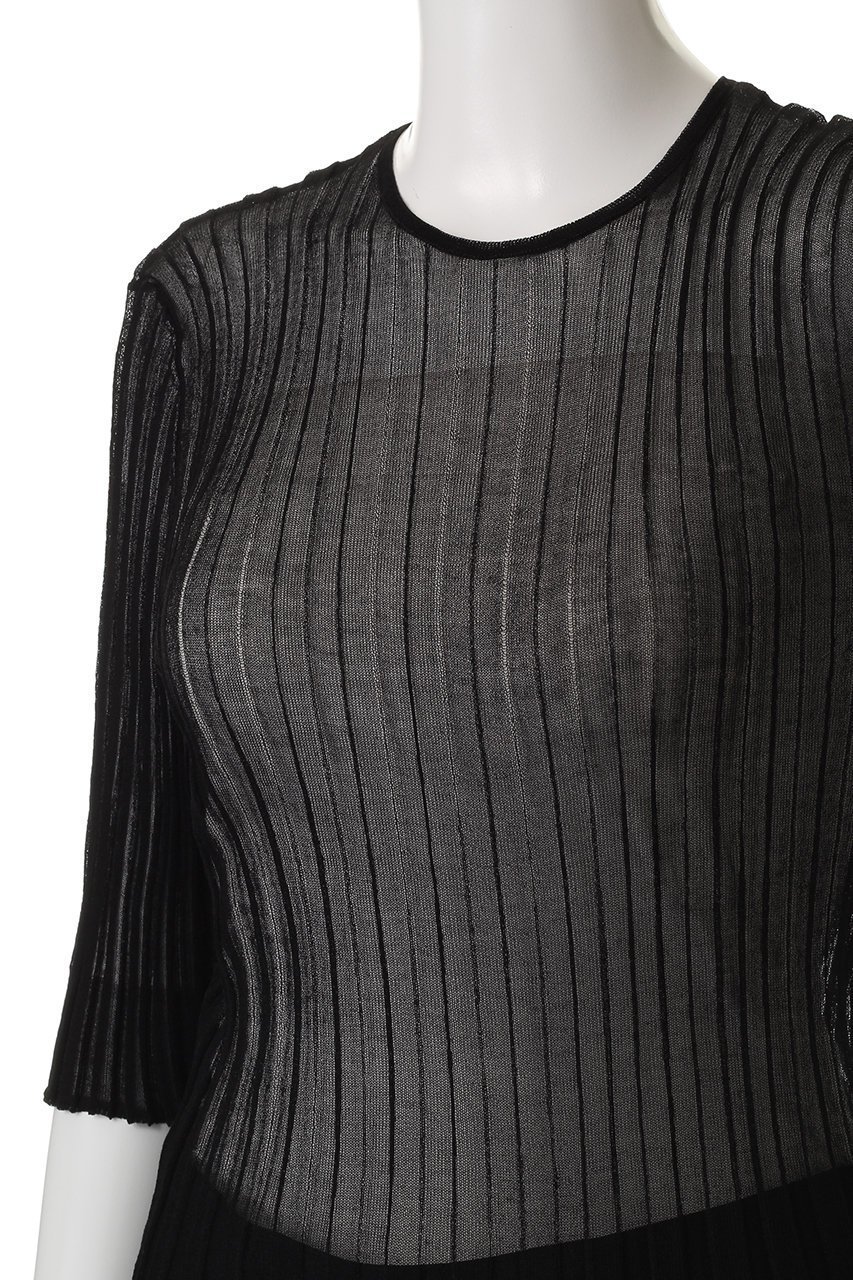 【スタニングルアー/STUNNING LURE】のrシアーリブニットTシャツ 人気、トレンドファッション・服の通販 founy(ファニー) 　ファッション　Fashion　レディースファッション　Ladies' Fashion Online　トップス・カットソー　Tops/Tshirt　ニット　Knit Tops　シャツ/ブラウス　Shirts/Blouses　ロング / Tシャツ　T-Shirts　プルオーバー　Pullover　シアー　Sheer　シンプル　Simple　再入荷　Restock/Back In Stock/Re Arrival　other-5|ID: prp329100004503128 ipo3291000000032613480