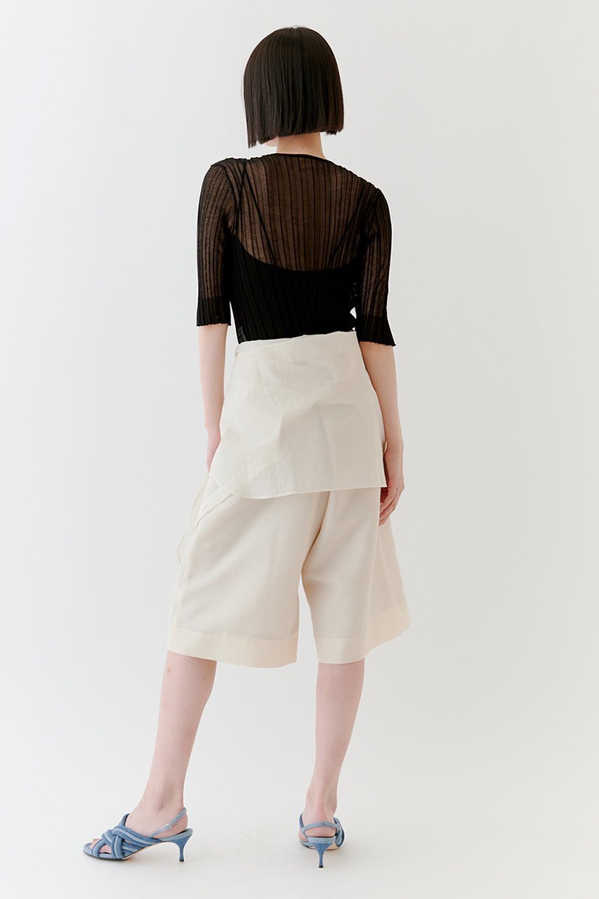 【スタニングルアー/STUNNING LURE】のrシアーリブニットTシャツ 人気、トレンドファッション・服の通販 founy(ファニー) 　ファッション　Fashion　レディースファッション　Ladies' Fashion Online　トップス・カットソー　Tops/Tshirt　ニット　Knit Tops　シャツ/ブラウス　Shirts/Blouses　ロング / Tシャツ　T-Shirts　プルオーバー　Pullover　シアー　Sheer　シンプル　Simple　再入荷　Restock/Back In Stock/Re Arrival　other-7|ID: prp329100004503128 ipo3291000000032613482