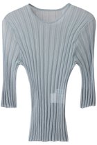 【スタニングルアー/STUNNING LURE】のrシアーリブニットTシャツ 人気、トレンドファッション・服の通販 founy(ファニー) ファッション Fashion レディースファッション Fashion for Women トップス・カットソー Cut & Sew Tops ニット Knit Tops & Sweaters シャツ・ブラウス・オフィスカジュアル Elegant Blouses & Button-Ups ロングTシャツ・Tシャツ Longline T-Shirts & Tees カジュアルプルオーバー・ニットトップス Pullovers & Knit Tops / Casual Pullovers シアー Sheer, See-Through シンプル Simple, Minimal thumbnail ライトブルー|ID: prp329100004503128 ipo3291000000035639025