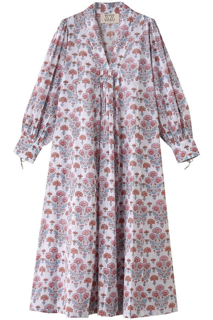 【エスゼット ブロックプリント/SZ Blockprints】のLEO DRESS GERANIUM Vネックワンピース インテリア・キッズ・メンズ・レディースファッション・服の通販 founy(ファニー) https://founy.com/ ファッション Fashion レディースファッション WOMEN ワンピース Dress ドレス Party Dresses チュニック Tunic スリーブ Sleeve チュニック Tunic プリント Print 今夏 Summer 夏 Summer |ID: prp329100004503129 ipo3291000000031778021
