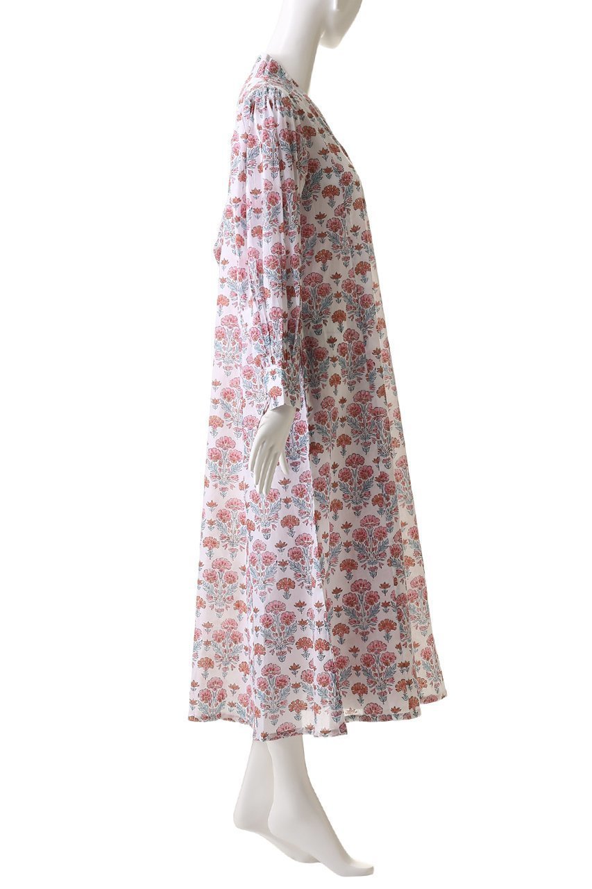 【エスゼット ブロックプリント/SZ Blockprints】のLEO DRESS GERANIUM Vネックワンピース 人気、トレンドファッション・服の通販 founy(ファニー) 　ファッション　Fashion　レディースファッション　Fashion for Women　ワンピース　Dresses　フォーマル・パーティードレス・結婚式用ドレス　Elegant & Casual Dresses　チュニック　Tunic Tops & Dresses　スリーブ　Sleeve, Long Sleeve / Short Sleeve　チュニック　Tunic, Long Top　プリント　Print, Printed Pattern　今夏　This Summer　夏　Summer　other-3|ID: prp329100004503129 ipo3291000000032859313