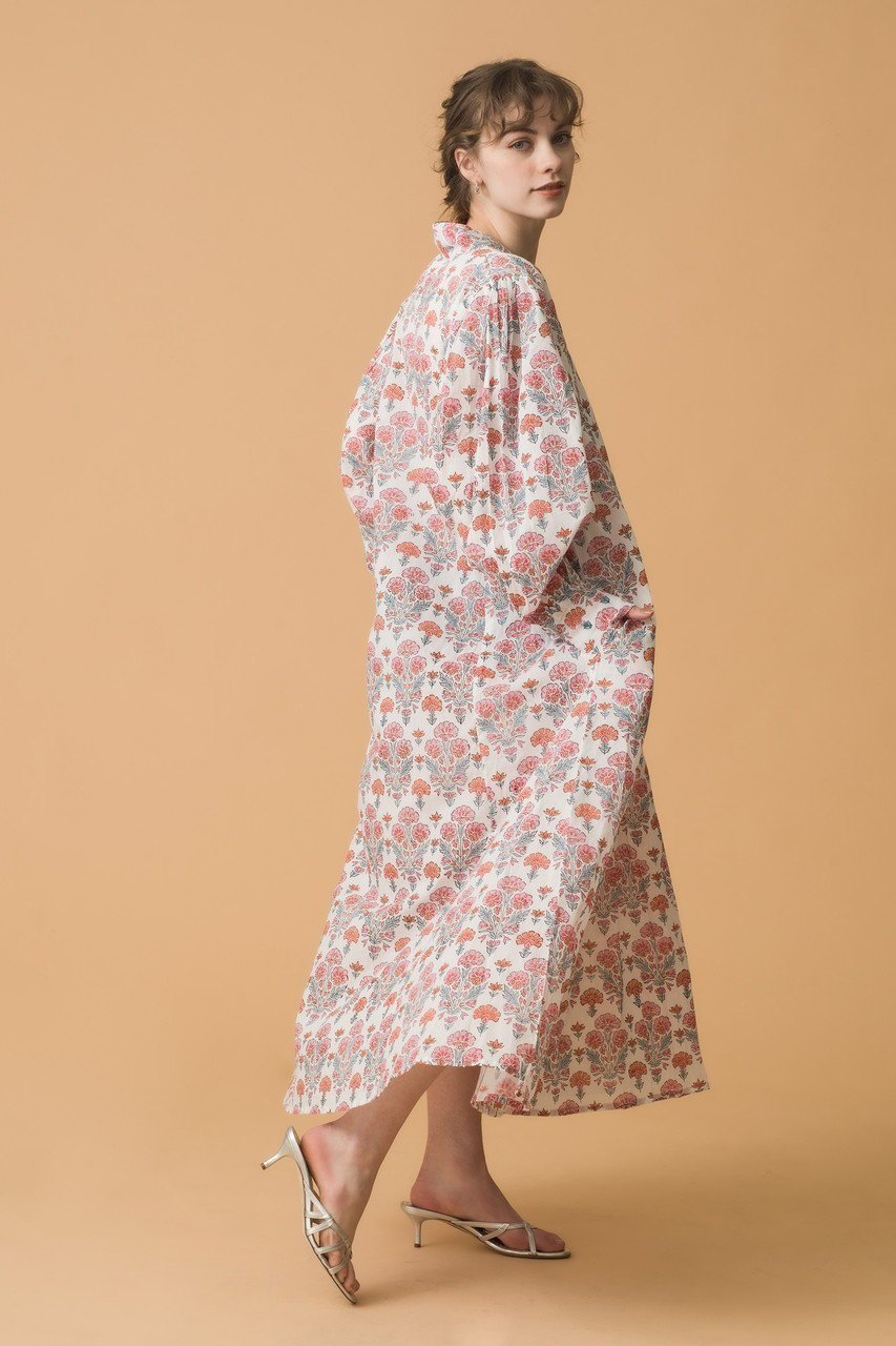 【エスゼット ブロックプリント/SZ Blockprints】のLEO DRESS GERANIUM Vネックワンピース 人気、トレンドファッション・服の通販 founy(ファニー) 　ファッション　Fashion　レディースファッション　Fashion for Women　ワンピース　Dresses　フォーマル・パーティードレス・結婚式用ドレス　Elegant & Casual Dresses　チュニック　Tunic Tops & Dresses　スリーブ　Sleeve, Long Sleeve / Short Sleeve　チュニック　Tunic, Long Top　プリント　Print, Printed Pattern　今夏　This Summer　夏　Summer　other-7|ID: prp329100004503129 ipo3291000000032859338