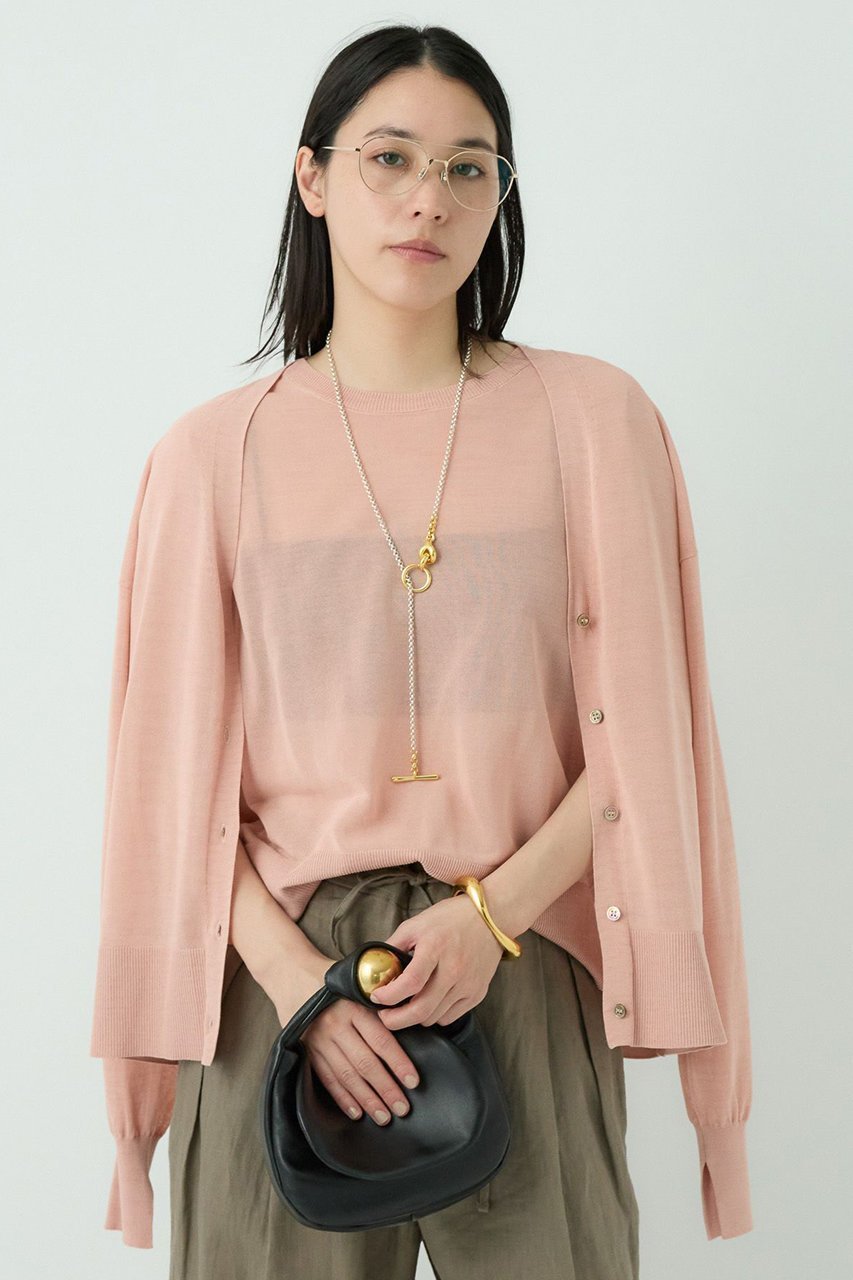 【カオス/Chaos】のキルシェニットカーディガン 人気、トレンドファッション・服の通販 founy(ファニー) 　ファッション　Fashion　レディースファッション　Fashion for Women　トップス・カットソー　Cut & Sew Tops　ニット　Knit Tops & Sweaters　カーディガン・羽織り　Layered Style Cardigans　カーディガン　Cardigan, Knitwear　スリット　Slit, Slit Detail　バランス　Balance, Style Balance　ワンポイント　One Point, Statement Accent　再入荷　Restock / Back in Stock　夏　Summer　other-6|ID: prp329100004503133 ipo3291000000032629332