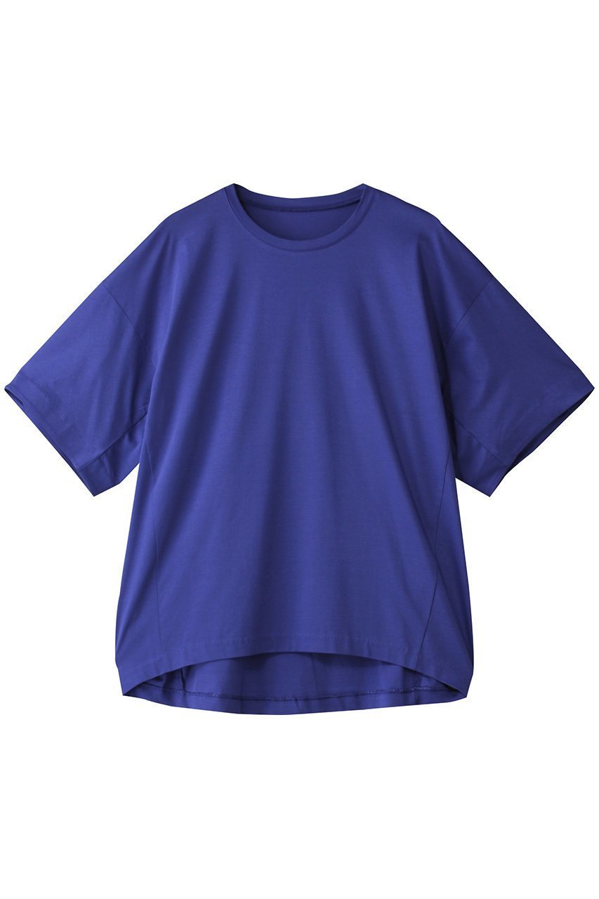 【ハウス オブ ロータス/HOUSE OF LOTUS】のハイゲージスムースフォルムTシャツ インテリア・キッズ・メンズ・レディースファッション・服の通販 founy(ファニー) 　ファッション　Fashion　レディースファッション　Fashion for Women　トップス・カットソー　Cut & Sew Tops　シャツ・ブラウス・オフィスカジュアル　Elegant Blouses & Button-Ups　ロングTシャツ・Tシャツ　Longline T-Shirts & Tees　カットソー・ベーシックTシャツ　Cut-and-Sewn Tops / Stretch Tees & Basics　カッティング　Cutting Detail　カットソー　Cut and Sewn Top　ショート　Short, Short Length　スリーブ　Sleeve, Long Sleeve / Short Sleeve　パターン　Pattern, Design Print　フォルム　Silhouette, Form　夏　Summer　ブルー|ID: prp329100004503142 ipo3291000000032845804
