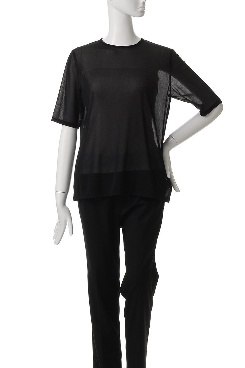 【アンクレイヴ/uncrave】のトリコットシフォン /ハーフスリーブカットソー 人気、トレンドファッション・服の通販 founy(ファニー) 　ファッション　Fashion　レディースファッション　Fashion for Women　トップス・カットソー　Cut & Sew Tops　シャツ・ブラウス・オフィスカジュアル　Elegant Blouses & Button-Ups　ロングTシャツ・Tシャツ　Longline T-Shirts & Tees　カットソー・ベーシックTシャツ　Cut-and-Sewn Tops / Stretch Tees & Basics　インナー　Innerwear　キャミソール　Camisole, Spaghetti Strap Top　コンパクト　Compact, Small Size　サロペット　Overalls, Salopette　シアー　Sheer, See-Through　シフォン　Chiffon, Lightweight Fabric　ショート　Short, Short Length　スリーブ　Sleeve, Long Sleeve / Short Sleeve　再入荷　Restock / Back in Stock　other-2|ID: prp329100004503196 ipo3291000000032846064