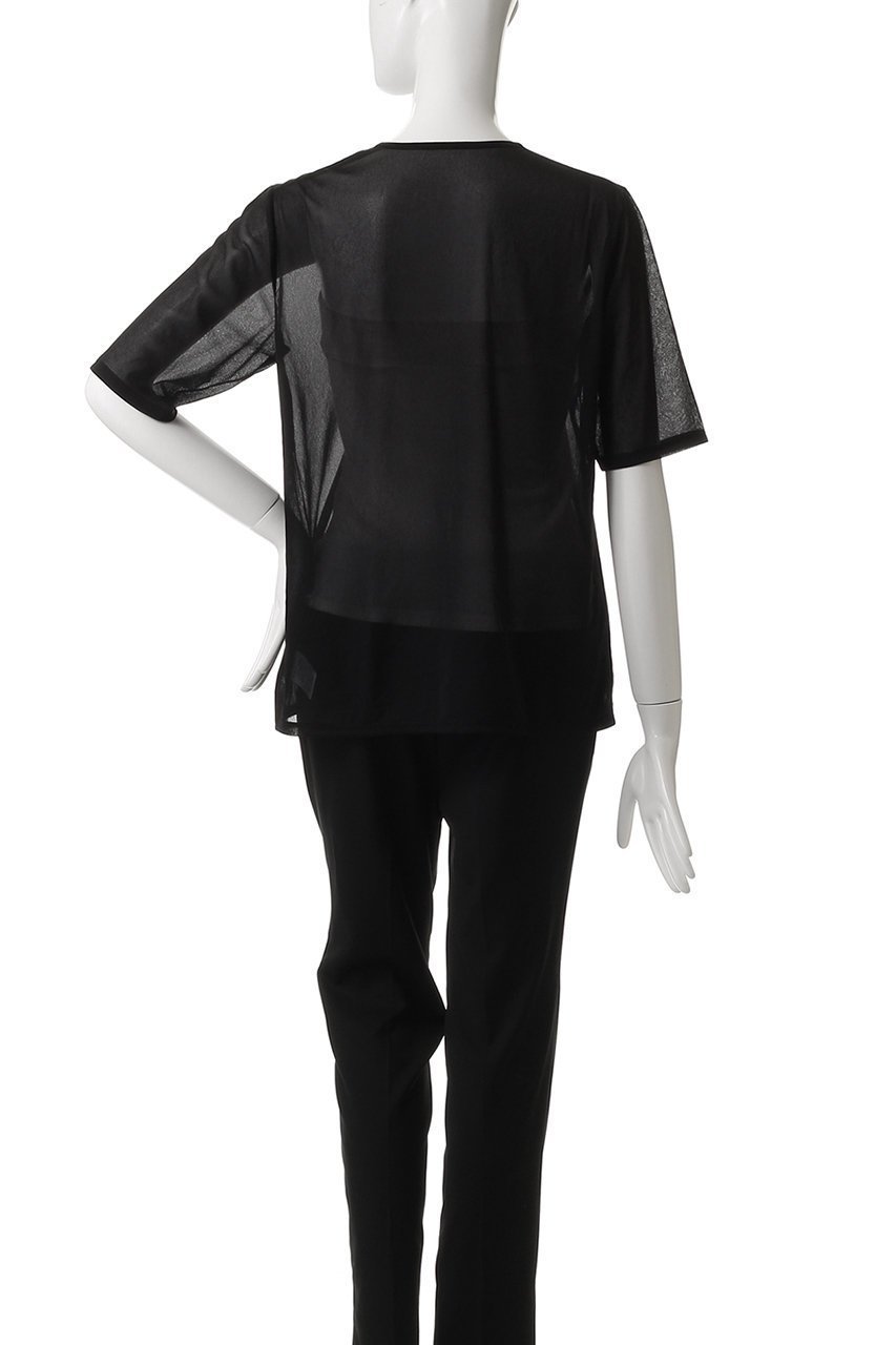 【アンクレイヴ/uncrave】のトリコットシフォン /ハーフスリーブカットソー 人気、トレンドファッション・服の通販 founy(ファニー) 　ファッション　Fashion　レディースファッション　Fashion for Women　トップス・カットソー　Cut & Sew Tops　シャツ・ブラウス・オフィスカジュアル　Elegant Blouses & Button-Ups　ロングTシャツ・Tシャツ　Longline T-Shirts & Tees　カットソー・ベーシックTシャツ　Cut-and-Sewn Tops / Stretch Tees & Basics　インナー　Innerwear　キャミソール　Camisole, Spaghetti Strap Top　コンパクト　Compact, Small Size　サロペット　Overalls, Salopette　シアー　Sheer, See-Through　シフォン　Chiffon, Lightweight Fabric　ショート　Short, Short Length　スリーブ　Sleeve, Long Sleeve / Short Sleeve　再入荷　Restock / Back in Stock　other-4|ID: prp329100004503196 ipo3291000000032846076