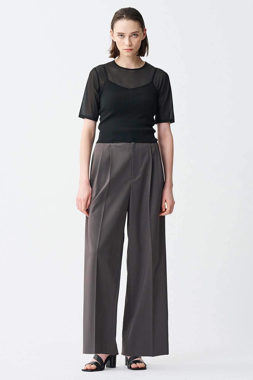 【アンクレイヴ/uncrave】のトリコットシフォン /ハーフスリーブカットソー 人気、トレンドファッション・服の通販 founy(ファニー) 　ファッション　Fashion　レディースファッション　Fashion for Women　トップス・カットソー　Cut & Sew Tops　シャツ・ブラウス・オフィスカジュアル　Elegant Blouses & Button-Ups　ロングTシャツ・Tシャツ　Longline T-Shirts & Tees　カットソー・ベーシックTシャツ　Cut-and-Sewn Tops / Stretch Tees & Basics　インナー　Innerwear　キャミソール　Camisole, Spaghetti Strap Top　コンパクト　Compact, Small Size　サロペット　Overalls, Salopette　シアー　Sheer, See-Through　シフォン　Chiffon, Lightweight Fabric　ショート　Short, Short Length　スリーブ　Sleeve, Long Sleeve / Short Sleeve　再入荷　Restock / Back in Stock　other-8|ID: prp329100004503196 ipo3291000000032846098