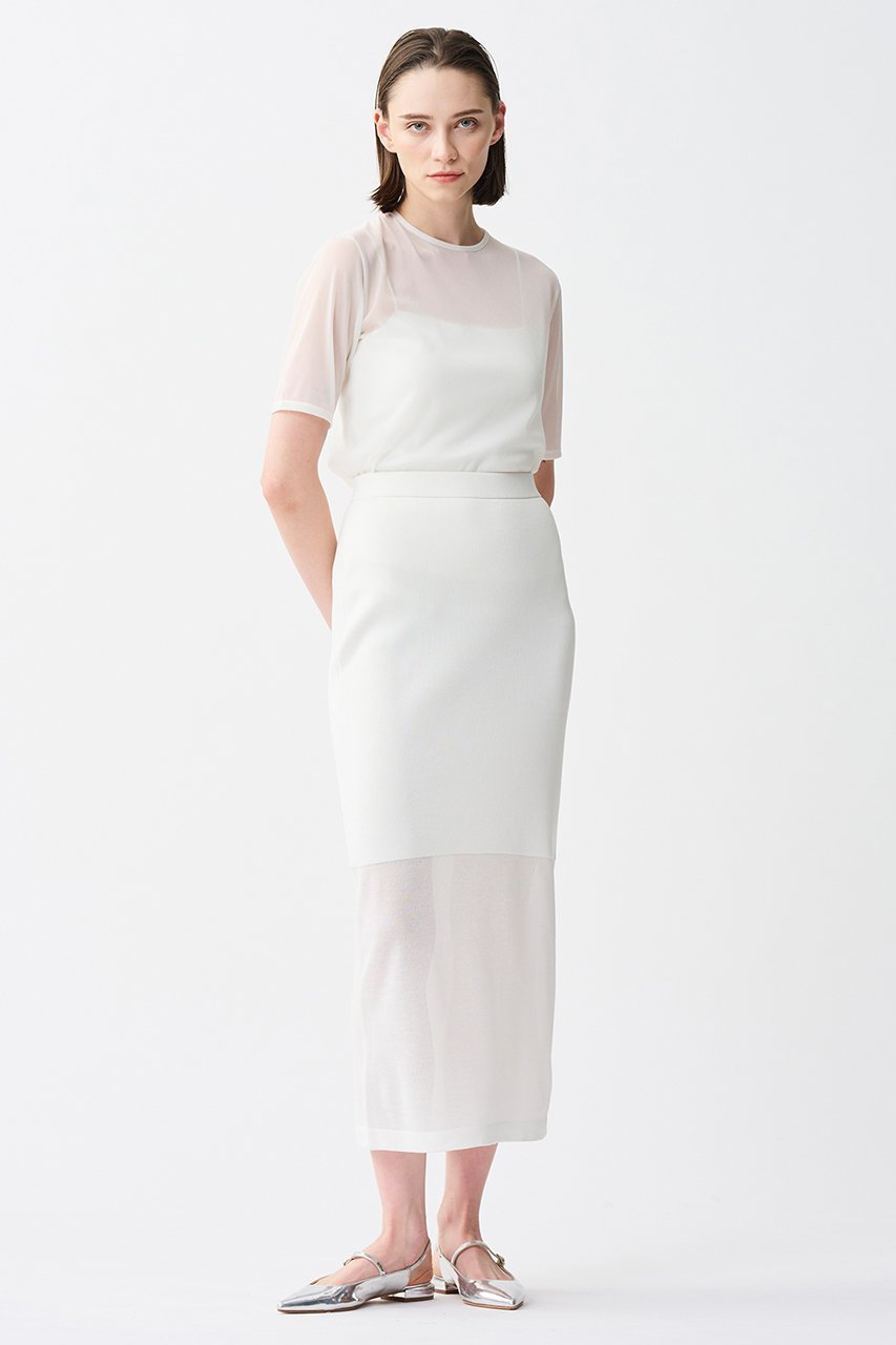 【アンクレイヴ/uncrave】のトリコットシフォン /ハーフスリーブカットソー 人気、トレンドファッション・服の通販 founy(ファニー) 　ファッション　Fashion　レディースファッション　Fashion for Women　トップス・カットソー　Cut & Sew Tops　シャツ・ブラウス・オフィスカジュアル　Elegant Blouses & Button-Ups　ロングTシャツ・Tシャツ　Longline T-Shirts & Tees　カットソー・ベーシックTシャツ　Cut-and-Sewn Tops / Stretch Tees & Basics　インナー　Innerwear　キャミソール　Camisole, Spaghetti Strap Top　コンパクト　Compact, Small Size　サロペット　Overalls, Salopette　シアー　Sheer, See-Through　シフォン　Chiffon, Lightweight Fabric　ショート　Short, Short Length　スリーブ　Sleeve, Long Sleeve / Short Sleeve　other-8|ID: prp329100004503196 ipo3291000000035641476