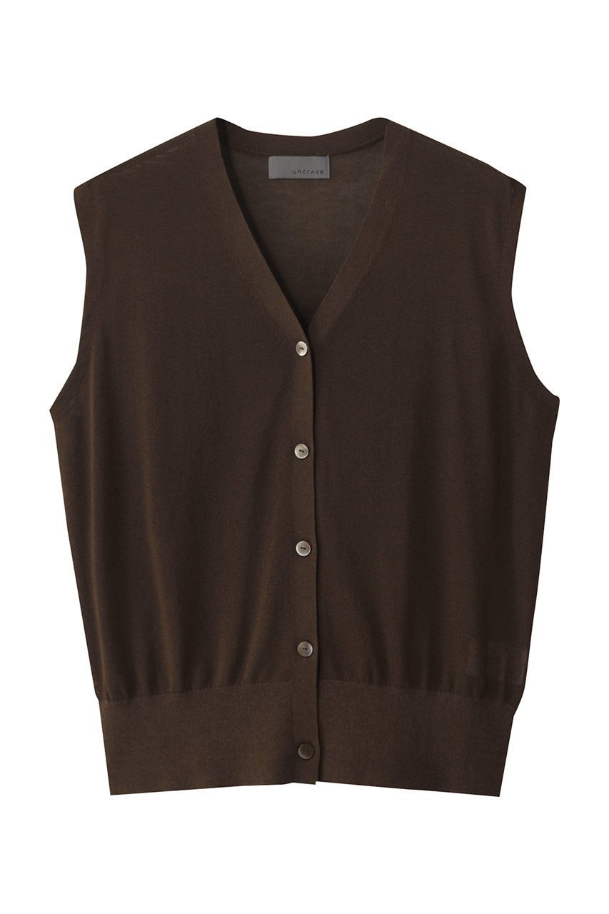 【アンクレイヴ/uncrave】のシアーニット /ノースリーブベスト インテリア・キッズ・メンズ・レディースファッション・服の通販 founy(ファニー) 　ファッション　Fashion　レディースファッション　Fashion for Women　トップス・カットソー　Cut & Sew Tops　ニット　Knit Tops & Sweaters　キャミソール&ノースリーブ　Camisoles & Sleeveless Tops　ベスト&ジレ / 重ね着スタイル　Vests & Gilets　カジュアルプルオーバー・ニットトップス　Pullovers & Knit Tops / Casual Pullovers　シアー　Sheer, See-Through　ノースリーブ　Sleeveless, No-Sleeve　ベスト　Vest, Waistcoat　ベーシック　Basic, Essential　ブラウン|ID: prp329100004504482 ipo3291000000035721529