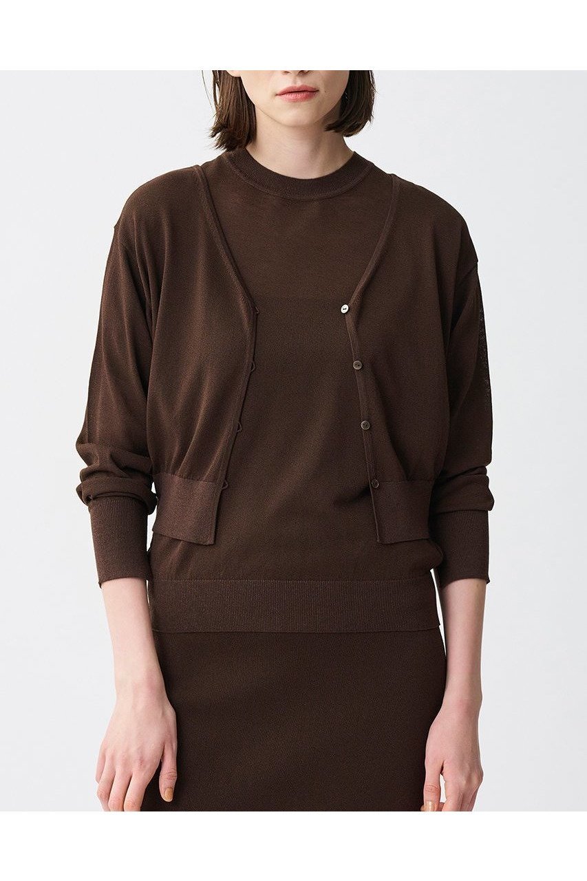 【アンクレイヴ/uncrave】のシアーニット /2WAYカーディガン 人気、トレンドファッション・服の通販 founy(ファニー) 　ファッション　Fashion　レディースファッション　WOMEN　トップス・カットソー　Tops/Tshirt　ニット　Knit Tops　カーディガン　Cardigans　おすすめ　Recommend　カーディガン　Cardigan　シアー　Sheer　フロント　Front　ボトム　Bottom　ワイド　Wide　エレガント 上品　Elegant　other-8|ID: prp329100004504483 ipo3291000000031790418