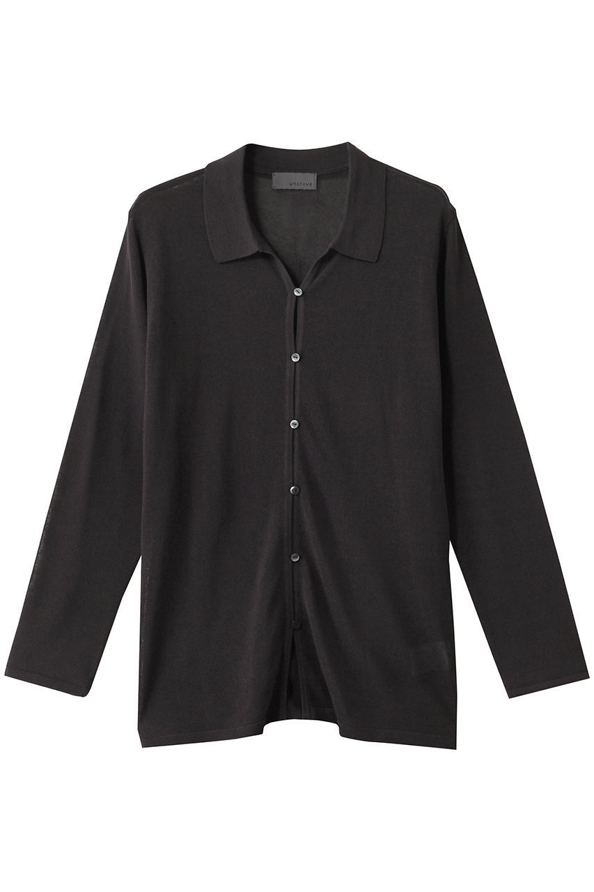 【アンクレイヴ/uncrave】のシアーコットン /ポロニット インテリア・キッズ・メンズ・レディースファッション・服の通販 founy(ファニー) 　ファッション　Fashion　レディースファッション　Fashion for Women　トップス・カットソー　Cut & Sew Tops　ニット　Knit Tops & Sweaters　カジュアルプルオーバー・ニットトップス　Pullovers & Knit Tops / Casual Pullovers　カーディガン　Cardigan, Knitwear　シアー　Sheer, See-Through　シルク　Silk, 100% Silk　ストレート　Straight, Straight Cut　フロント　Front, Front Design　エレガント 上品　Elegant　夏　Summer　スレート|ID: prp329100004504484 ipo3291000000032923121