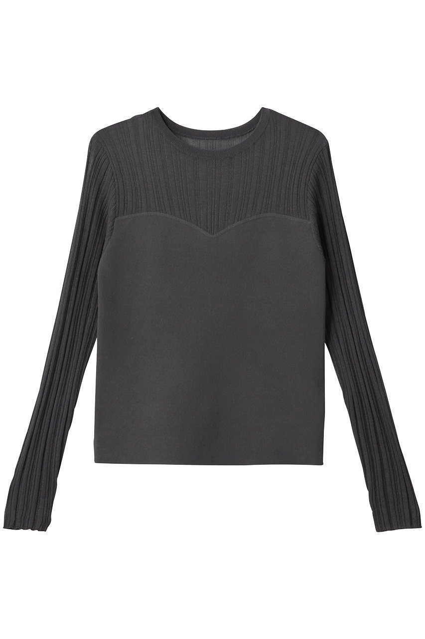 【アンクレイヴ/uncrave】のシルキー ニット コンビ トップス インテリア・キッズ・メンズ・レディースファッション・服の通販 founy(ファウニー) 　ファッション　Fashion　レディースファッション　Fashion for Women　トップス・カットソー　Cut & Sew Tops　ニット　Knit Tops & Sweaters　カジュアルプルオーバー・ニットトップス　Pullovers & Knit Tops / Casual Pullovers　インナー　Innerwear　コンビ　Combo, Combination Style　ジャケット　Jacket, Outerwear　ドッキング　Docking, Mixed Material　フィット　Fit, Slim Fit　スレート|ID: prp329100004504485 ipo3291000000036759500