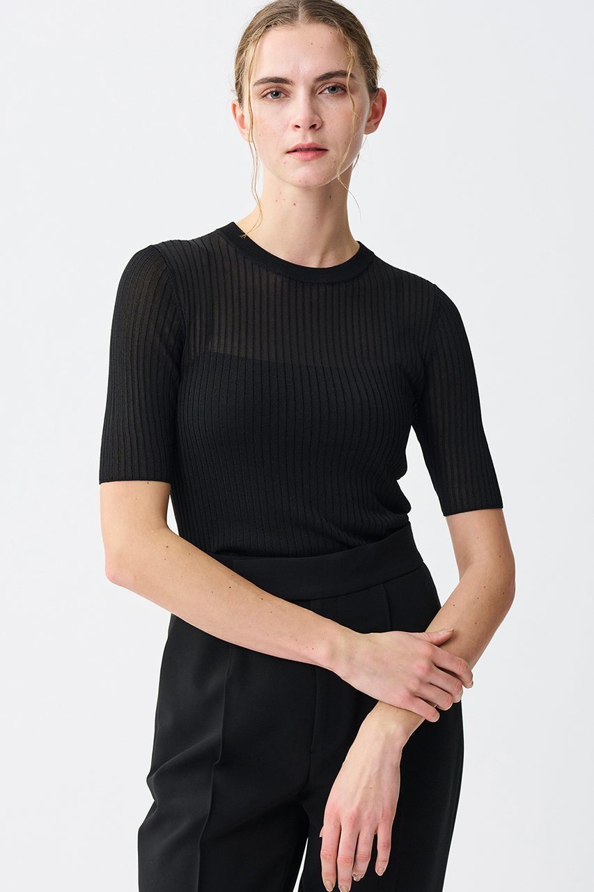 【アンクレイヴ/uncrave】のラスターシアーニット ワイドリブトップス 人気、トレンドファッション・服の通販 founy(ファニー) 　ファッション　Fashion　レディースファッション　Fashion for Women　トップス・カットソー　Cut & Sew Tops　ニット　Knit Tops & Sweaters　カジュアルプルオーバー・ニットトップス　Pullovers & Knit Tops / Casual Pullovers　なめらか　Smooth, Silky Texture　インナー　Innerwear　シンプル　Simple, Minimal　ストレッチ　Stretch, Stretchy Fabric　夏　Summer　春　Spring　S/S・春夏　SS, Spring/Summer, Warm Season　other-8|ID: prp329100004504487 ipo3291000000032807714