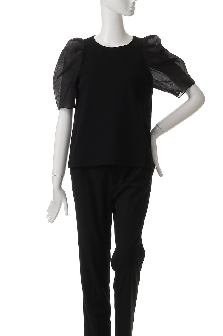 【アンクレイヴ/uncrave】のダブルフェイスジャージー /オーガンジーコンビトップス 人気、トレンドファッション・服の通販 founy(ファニー) 　ファッション　Fashion　レディースファッション　WOMEN　トップス・カットソー　Tops/Tshirt　シャツ/ブラウス　Shirts/Blouses　ロング / Tシャツ　T-Shirts　カットソー　Cut and Sewn　なめらか　Smooth　コンシャス　Conscious　シアー　Sheer　ショート　Short　スリーブ　Sleeve　フェミニン　Feminine　再入荷　Restock/Back In Stock/Re Arrival　夏　Summer　other-2|ID: prp329100004504490 ipo3291000000031790483
