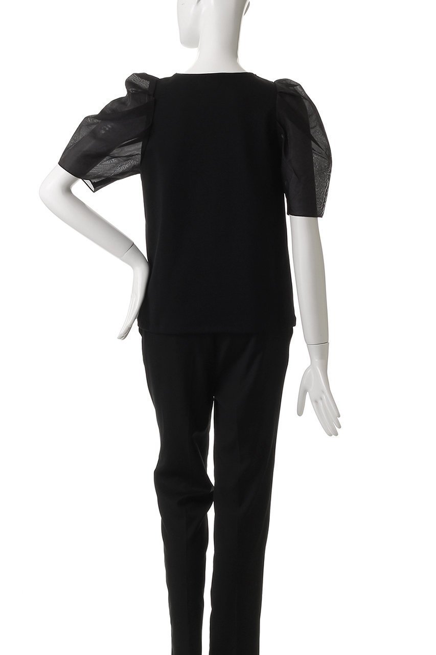 【アンクレイヴ/uncrave】のダブルフェイスジャージー /オーガンジーコンビトップス 人気、トレンドファッション・服の通販 founy(ファニー) 　ファッション　Fashion　レディースファッション　WOMEN　トップス・カットソー　Tops/Tshirt　シャツ/ブラウス　Shirts/Blouses　ロング / Tシャツ　T-Shirts　カットソー　Cut and Sewn　なめらか　Smooth　コンシャス　Conscious　シアー　Sheer　ショート　Short　スリーブ　Sleeve　フェミニン　Feminine　再入荷　Restock/Back In Stock/Re Arrival　夏　Summer　other-4|ID: prp329100004504490 ipo3291000000031790485