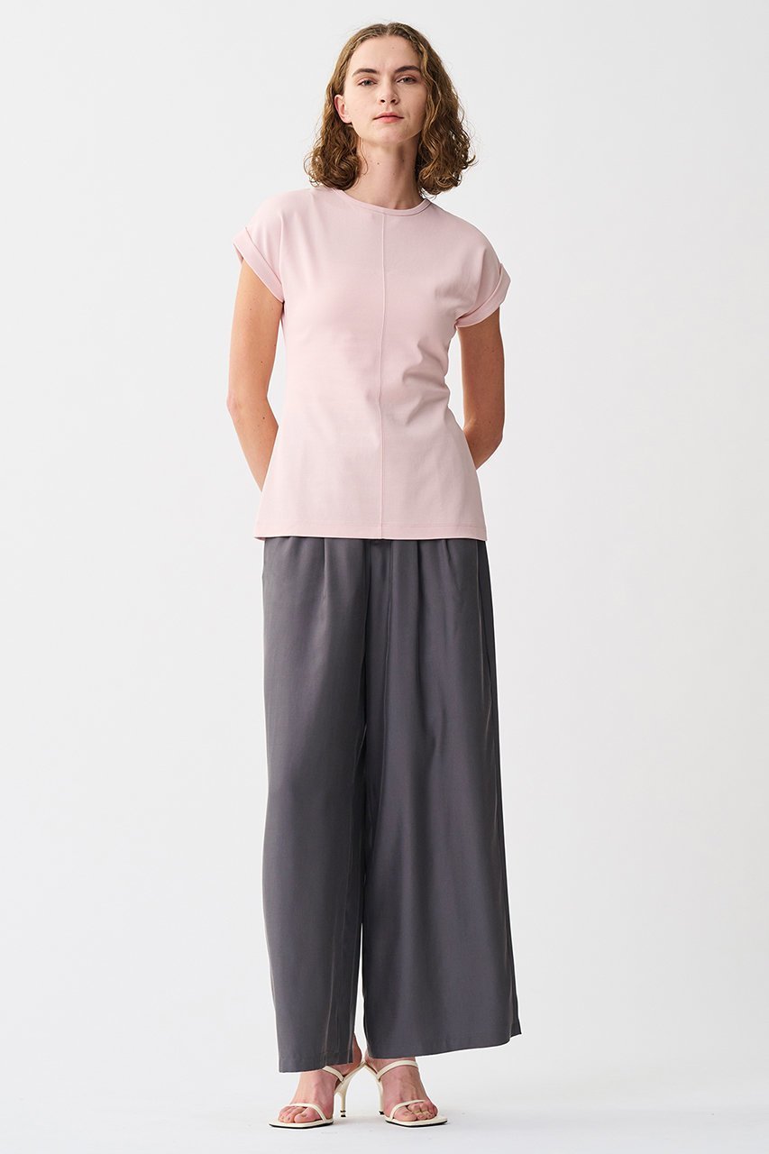【アンクレイヴ/uncrave】のダブルフェイスジャージー /2WAYスリットトップス 人気、トレンドファッション・服の通販 founy(ファニー) 　ファッション　Fashion　レディースファッション　Fashion for Women　トップス・カットソー　Cut & Sew Tops　シャツ・ブラウス・オフィスカジュアル　Elegant Blouses & Button-Ups　ロングTシャツ・Tシャツ　Longline T-Shirts & Tees　カットソー・ベーシックTシャツ　Cut-and-Sewn Tops / Stretch Tees & Basics　エレガント 上品　Elegant　ショート　Short, Short Length　スリット　Slit, Slit Detail　スリーブ　Sleeve, Long Sleeve / Short Sleeve　ペプラム　Peplum, Flared Hem　ボトム　Bottoms, Lower Wear　other-4|ID: prp329100004504491 ipo3291000000032661869