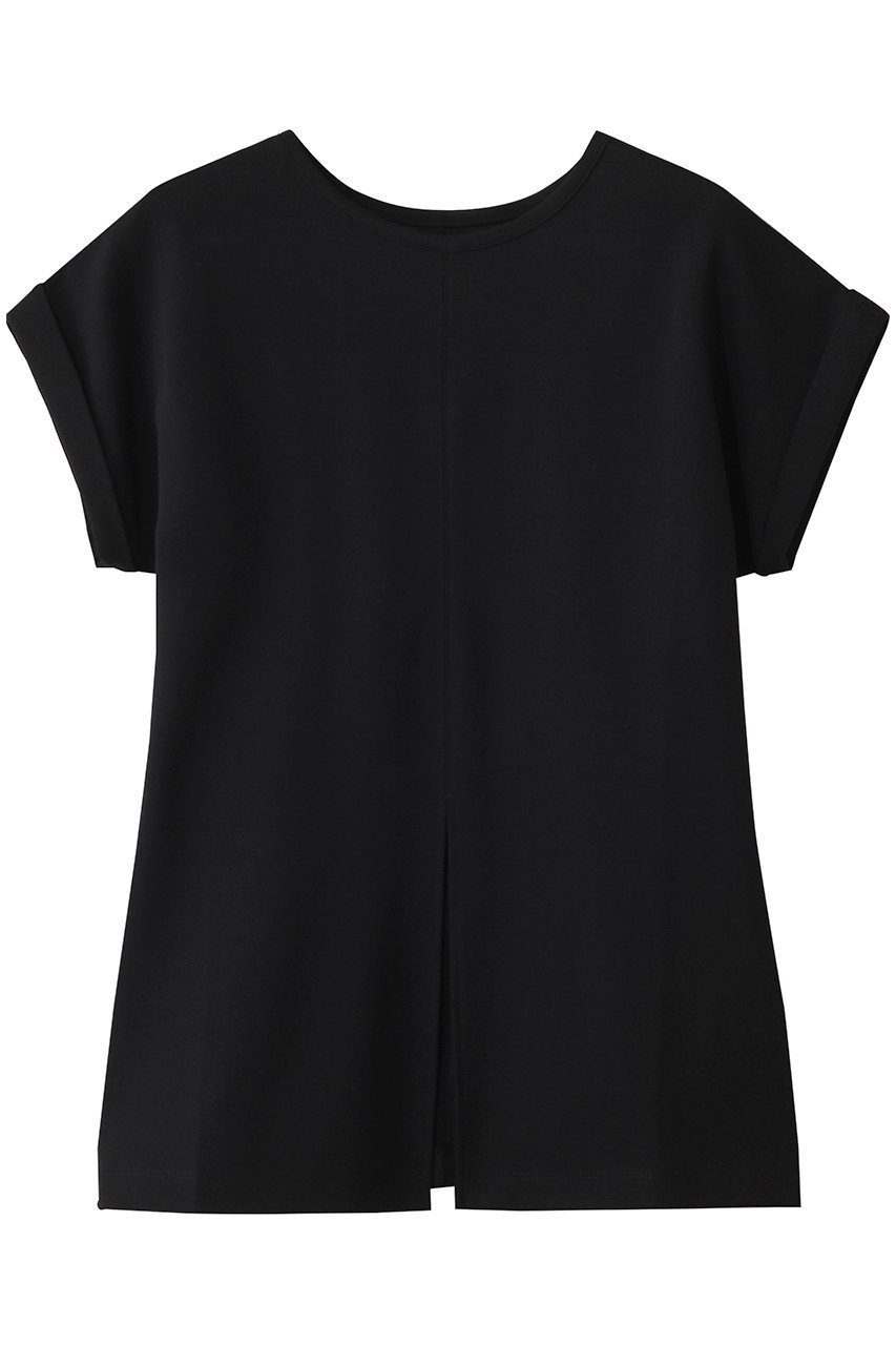 【アンクレイヴ/uncrave】のダブルフェイスジャージー /2WAYスリットトップス インテリア・キッズ・メンズ・レディースファッション・服の通販 founy(ファニー) 　ファッション　Fashion　レディースファッション　Fashion for Women　トップス・カットソー　Cut & Sew Tops　シャツ・ブラウス・オフィスカジュアル　Elegant Blouses & Button-Ups　ロングTシャツ・Tシャツ　Longline T-Shirts & Tees　カットソー・ベーシックTシャツ　Cut-and-Sewn Tops / Stretch Tees & Basics　エレガント 上品　Elegant　ショート　Short, Short Length　スリット　Slit, Slit Detail　スリーブ　Sleeve, Long Sleeve / Short Sleeve　ペプラム　Peplum, Flared Hem　ボトム　Bottoms, Lower Wear　ブラック|ID: prp329100004504491 ipo3291000000035557991