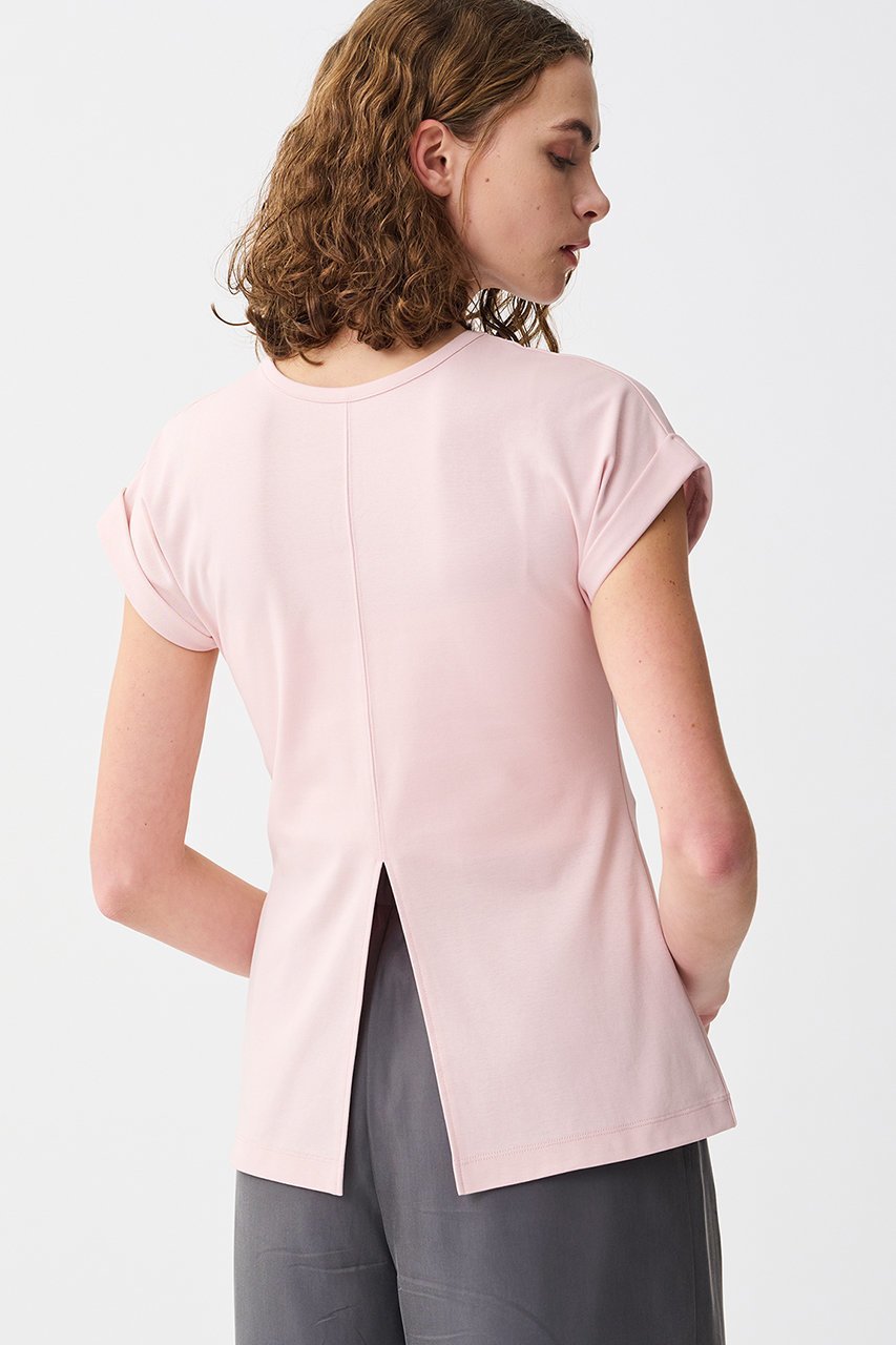 【アンクレイヴ/uncrave】のダブルフェイスジャージー /2WAYスリットトップス 人気、トレンドファッション・服の通販 founy(ファニー) 　ファッション　Fashion　レディースファッション　Fashion for Women　トップス・カットソー　Cut & Sew Tops　シャツ・ブラウス・オフィスカジュアル　Elegant Blouses & Button-Ups　ロングTシャツ・Tシャツ　Longline T-Shirts & Tees　カットソー・ベーシックTシャツ　Cut-and-Sewn Tops / Stretch Tees & Basics　エレガント 上品　Elegant　ショート　Short, Short Length　スリット　Slit, Slit Detail　スリーブ　Sleeve, Long Sleeve / Short Sleeve　ペプラム　Peplum, Flared Hem　ボトム　Bottoms, Lower Wear　other-6|ID: prp329100004504491 ipo3291000000035557997