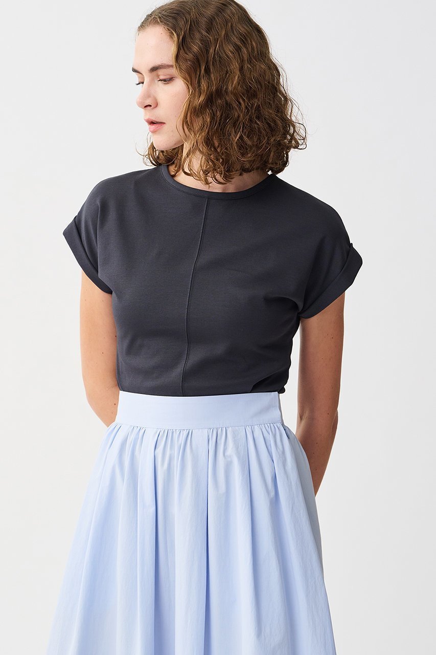 【アンクレイヴ/uncrave】のダブルフェイスジャージー /2WAYスリットトップス 人気、トレンドファッション・服の通販 founy(ファニー) ファッション Fashion レディースファッション Fashion for Women トップス・カットソー Cut & Sew Tops シャツ・ブラウス・オフィスカジュアル Elegant Blouses & Button-Ups ロングTシャツ・Tシャツ Longline T-Shirts & Tees カットソー・ベーシックTシャツ Cut-and-Sewn Tops / Stretch Tees & Basics エレガント 上品 Elegant ショート Short, Short Length スリット Slit, Slit Detail スリーブ Sleeve, Long Sleeve / Short Sleeve ペプラム Peplum, Flared Hem ボトム Bottoms, Lower Wear other-7|ID: prp329100004504491 ipo3291000000036552052