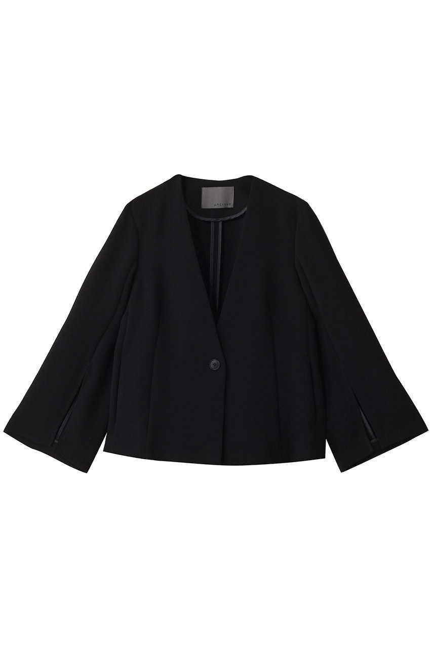 【アンクレイヴ/uncrave】のウォッシャブルダブルクロス /スリットスリーブジャケット インテリア・キッズ・メンズ・レディースファッション・服の通販 founy(ファウニー) 　ファッション　Fashion　レディースファッション　Fashion for Women　アウター　Coat / Outerwear Collection　レディースジャケット・軽アウター　Jackets　エレガント 上品　Elegant　ジャケット　Jacket, Outerwear　スリット　Slit, Slit Detail　スリーブ　Sleeve, Long Sleeve / Short Sleeve　ダブル　Double, Double-Breasted　フェミニン　Feminine, Girly　フォルム　Silhouette, Form　フレア　Flare, Flared　ビジネス 仕事 通勤　Business / Work / Commuting　ブラック|ID: prp329100004504495 ipo3291000000036562384