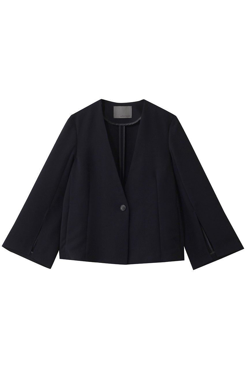 【アンクレイヴ/uncrave】のウォッシャブルダブルクロス /スリットスリーブジャケット インテリア・キッズ・メンズ・レディースファッション・服の通販 founy(ファウニー) 　ファッション　Fashion　レディースファッション　Fashion for Women　アウター　Coat / Outerwear Collection　レディースジャケット・軽アウター　Jackets　エレガント 上品　Elegant　ジャケット　Jacket, Outerwear　スリット　Slit, Slit Detail　スリーブ　Sleeve, Long Sleeve / Short Sleeve　ダブル　Double, Double-Breasted　フェミニン　Feminine, Girly　フォルム　Silhouette, Form　フレア　Flare, Flared　ビジネス 仕事 通勤　Business / Work / Commuting　ネイビー|ID: prp329100004504495 ipo3291000000036562385