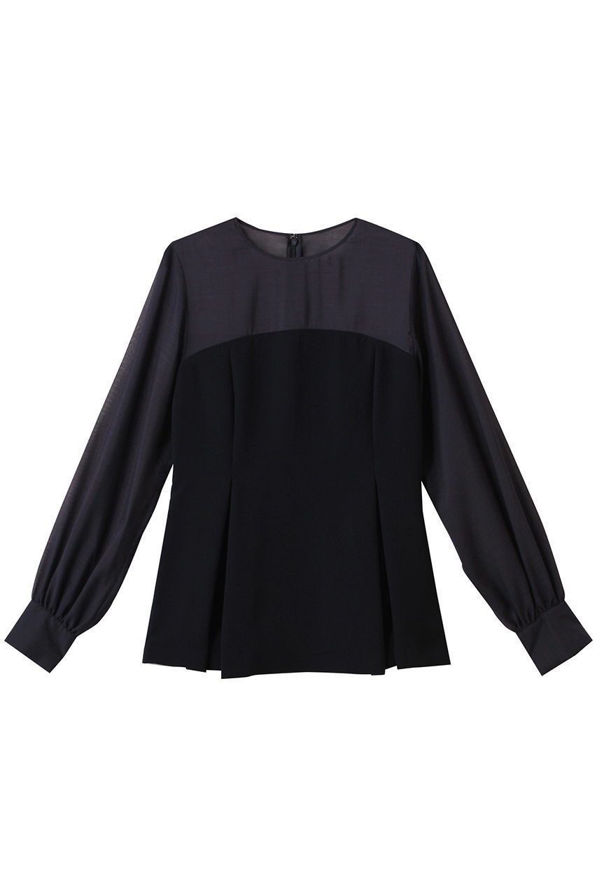 【アンクレイヴ/uncrave】のウォッシャブルダブルクロス /ビスチェブラウス インテリア・キッズ・メンズ・レディースファッション・服の通販 founy(ファニー) 　ファッション　Fashion　レディースファッション　WOMEN　トップス・カットソー　Tops/Tshirt　シャツ/ブラウス　Shirts/Blouses　ビスチェ　Bustier　カフス　Cuffs　スリーブ　Sleeve　ドッキング　Docking　ビスチェ　Bustier　ペプラム　Peplum　モダン　Modern　ロング　Long　ネイビー|ID: prp329100004504497 ipo3291000000031790552