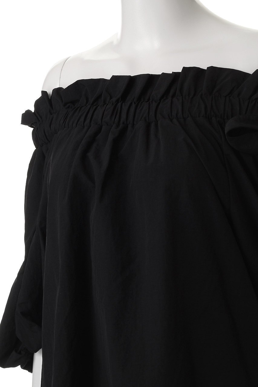 【アンクレイヴ/uncrave】のライトプルーフナイロン オフショルダーブラウス 人気、トレンドファッション・服の通販 founy(ファニー) 　ファッション　Fashion　レディースファッション　WOMEN　トップス・カットソー　Tops/Tshirt　シャツ/ブラウス　Shirts/Blouses　エレガント 上品　Elegant　オフショルダー　Off Shoulder　ギャザー　Gather　軽量　Lightweight　ショート　Short　スリーブ　Sleeve　フェミニン　Feminine　ボトム　Bottom　リボン　Ribbon　おすすめ　Recommend　other-5|ID: prp329100004504505 ipo3291000000031790624