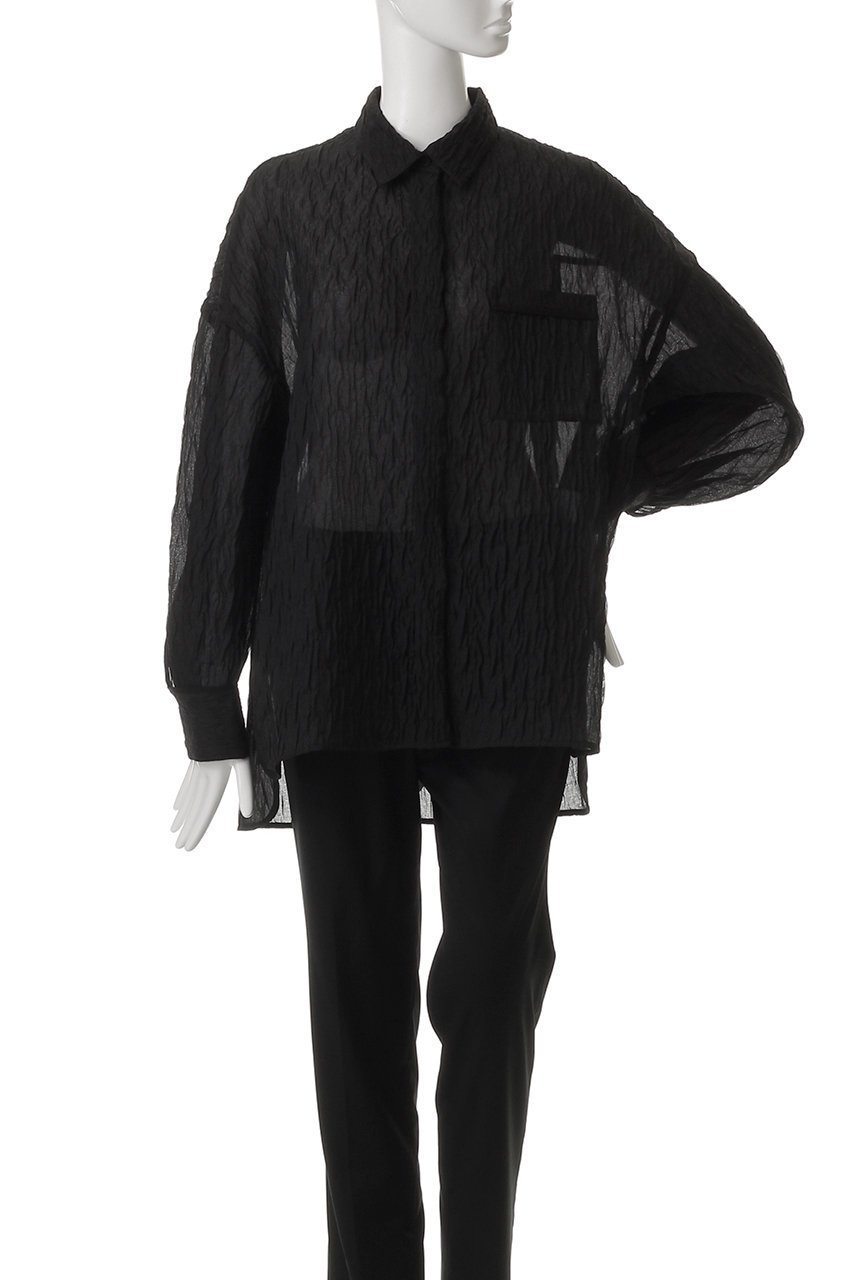 【アンクレイヴ/uncrave】のシアー ジャガード シャツ 人気、トレンドファッション・服の通販 founy(ファニー) 　ファッション　Fashion　レディースファッション　Fashion for Women　トップス・カットソー　Cut & Sew Tops　シャツ・ブラウス・オフィスカジュアル　Elegant Blouses & Button-Ups　エアリー　Airy Texture　カフス　Cuff Design　シアー　Sheer, See-Through　ジャカード／ジャガード　Jacquard, Woven Pattern　スリーブ　Sleeve, Long Sleeve / Short Sleeve　ポケット　Pocket, Pocket Detail　ロング　Long, Long-Length　other-2|ID: prp329100004504506 ipo3291000000032814460